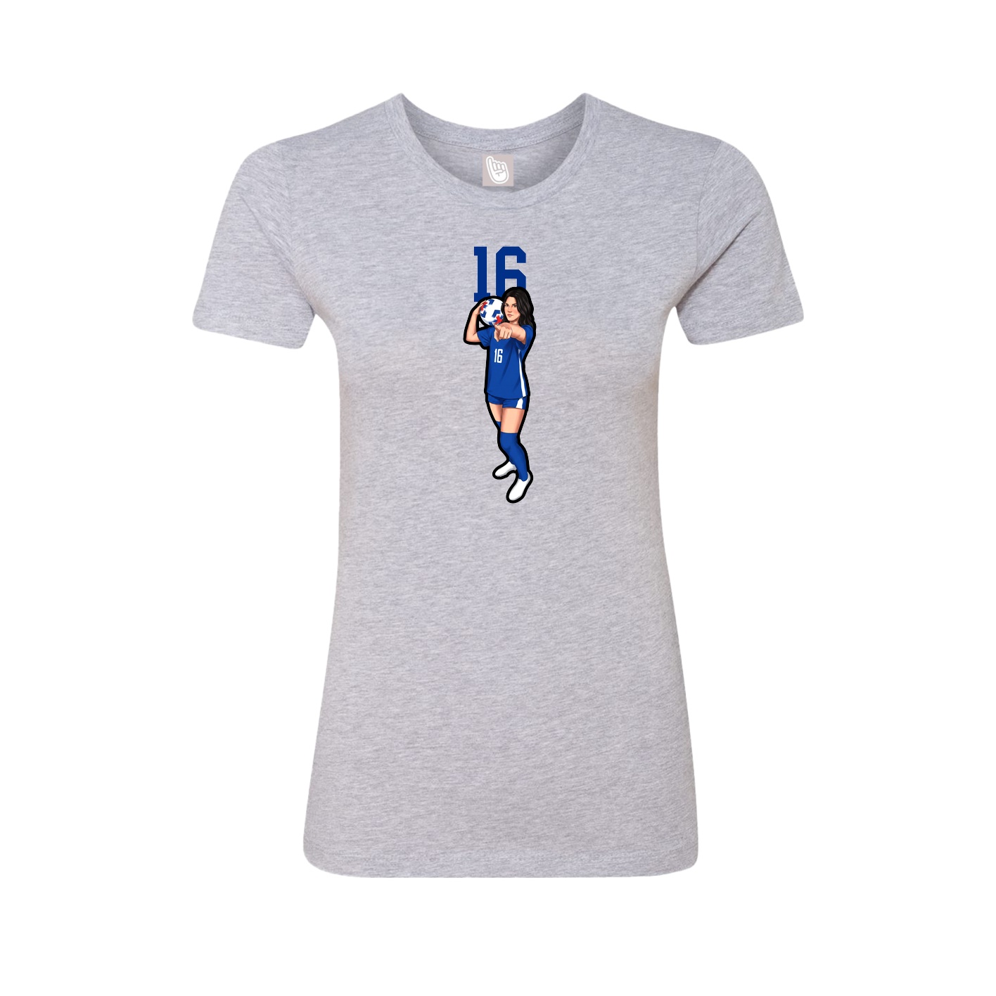 Fitted Women's Tee — Number Top in Grey