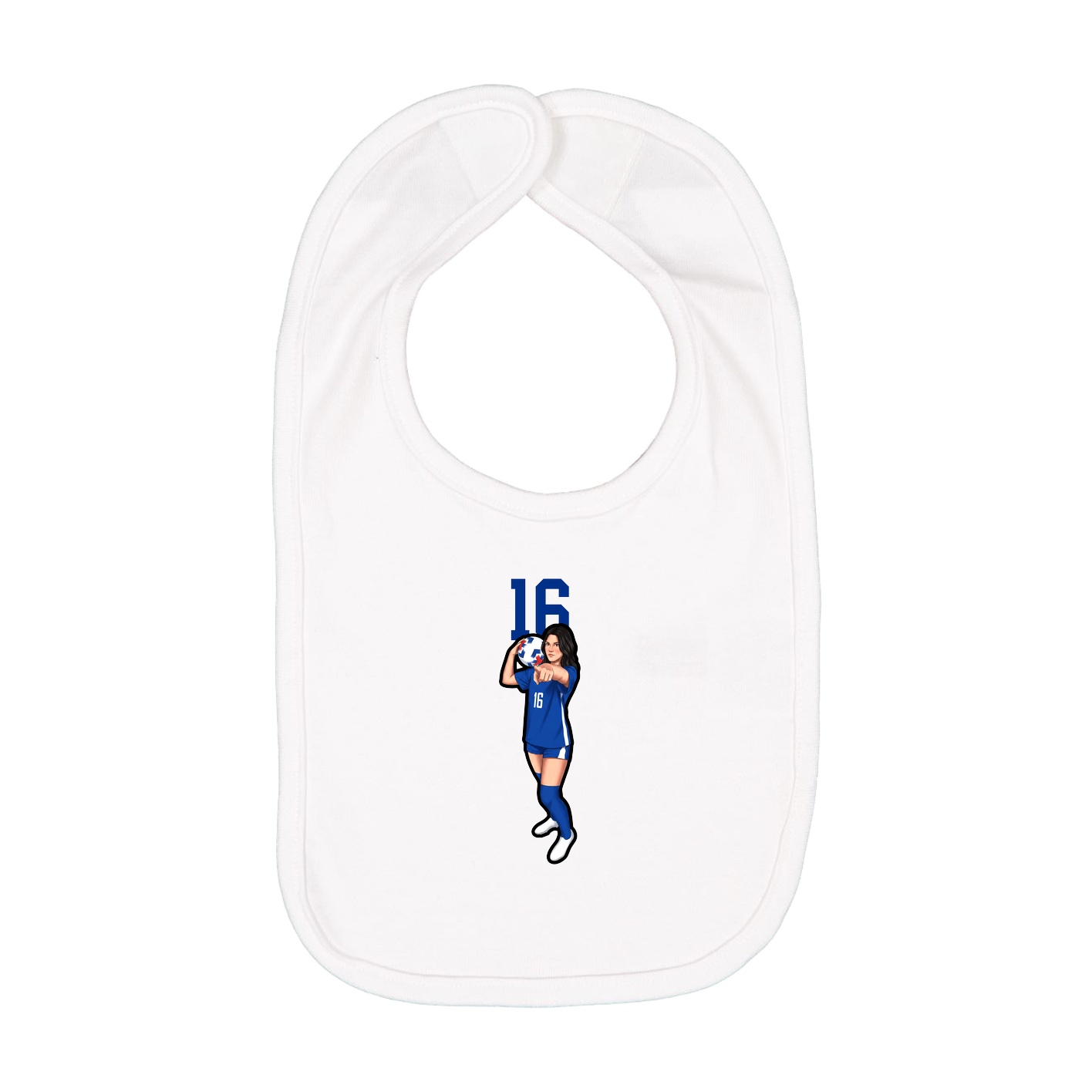 Infant Bib — Number Top in White