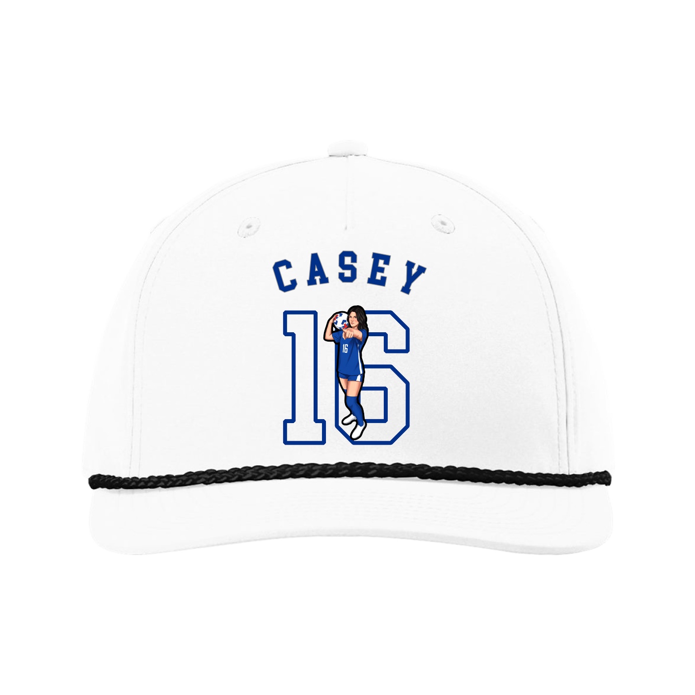 Five-Panel Classic Rope Cap — Shirsey Arch in White