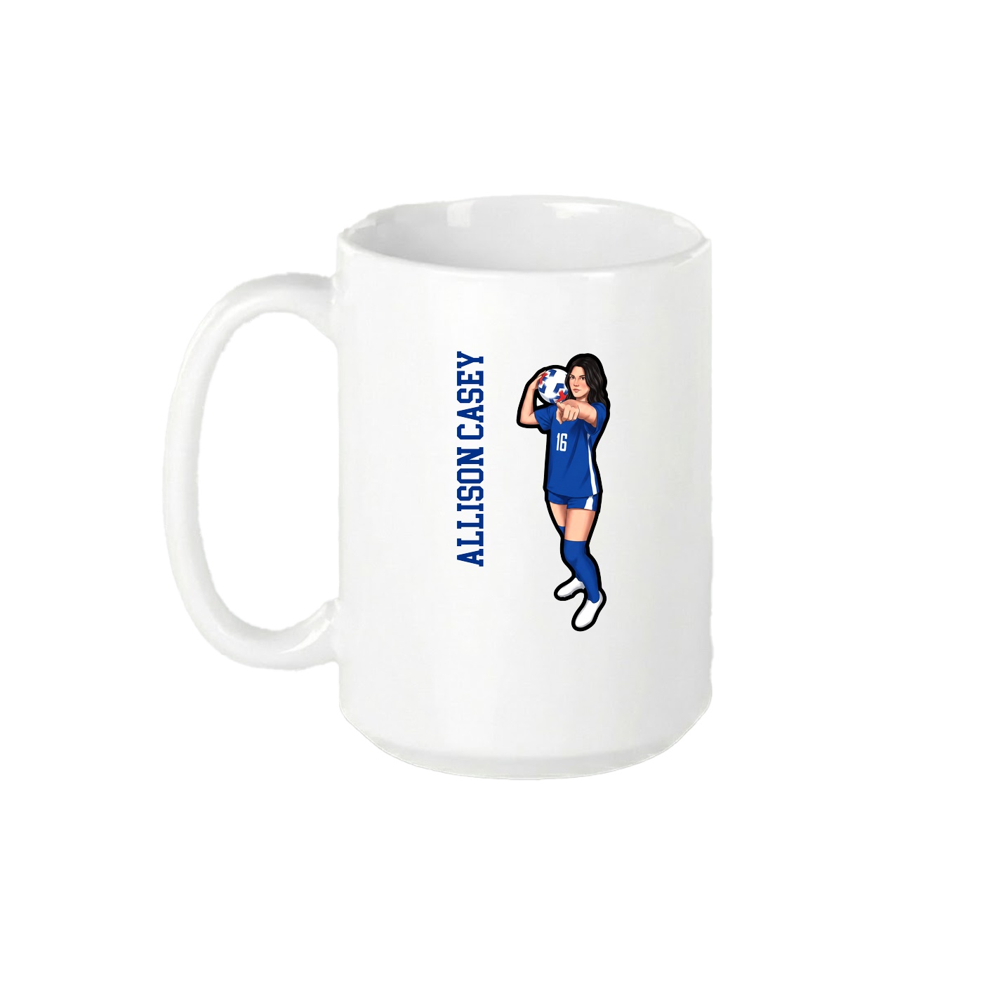 15oz Coffee Mug — Name Vertical in White