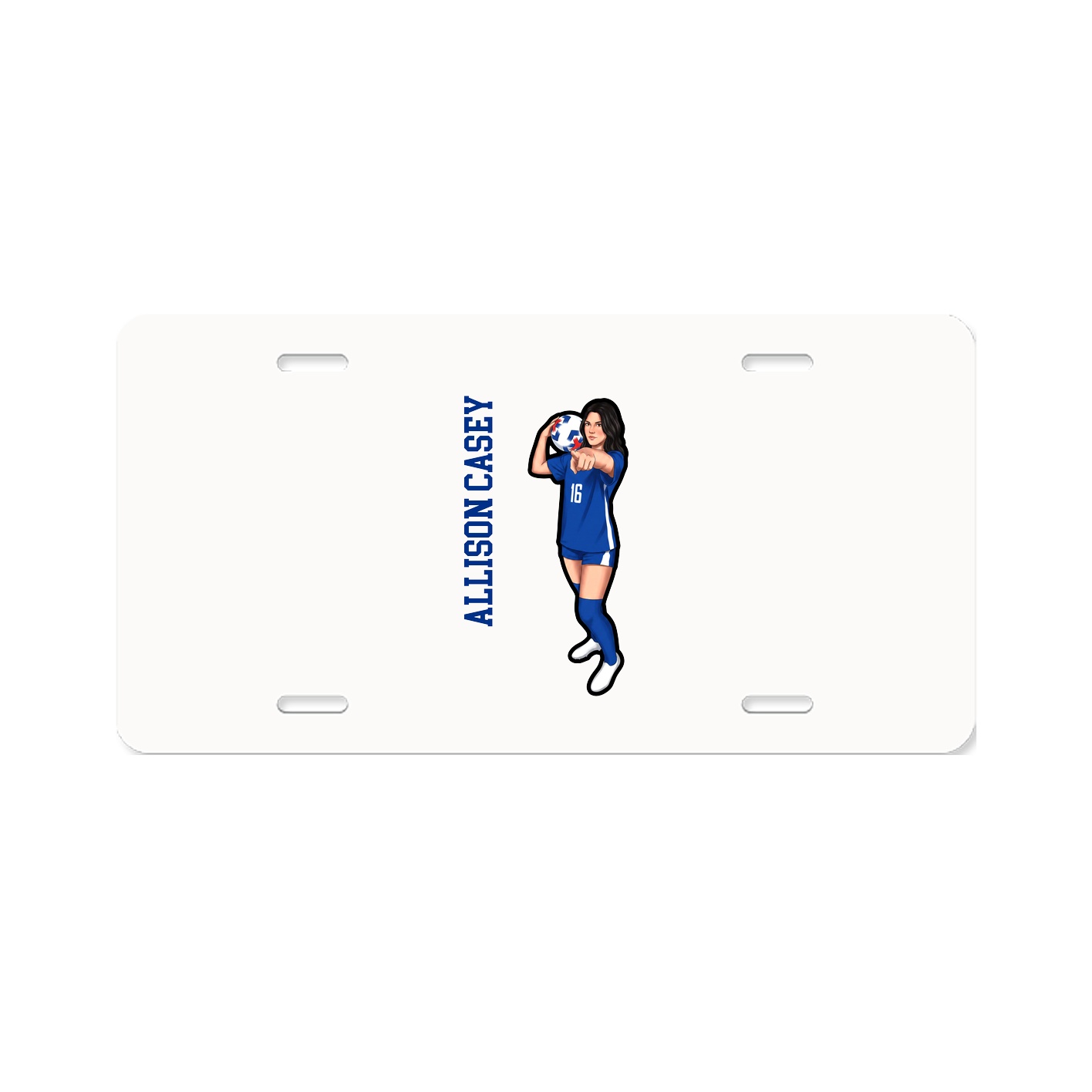 License Plate — Name Vertical in Classic