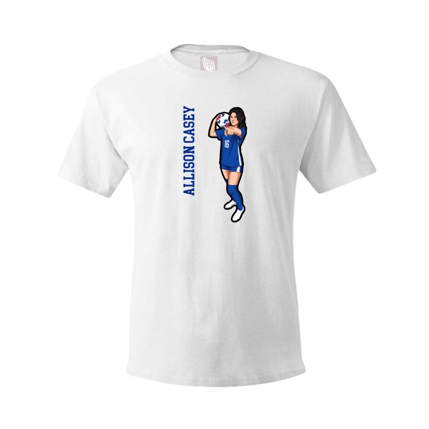 Tee — Name Vertical in White