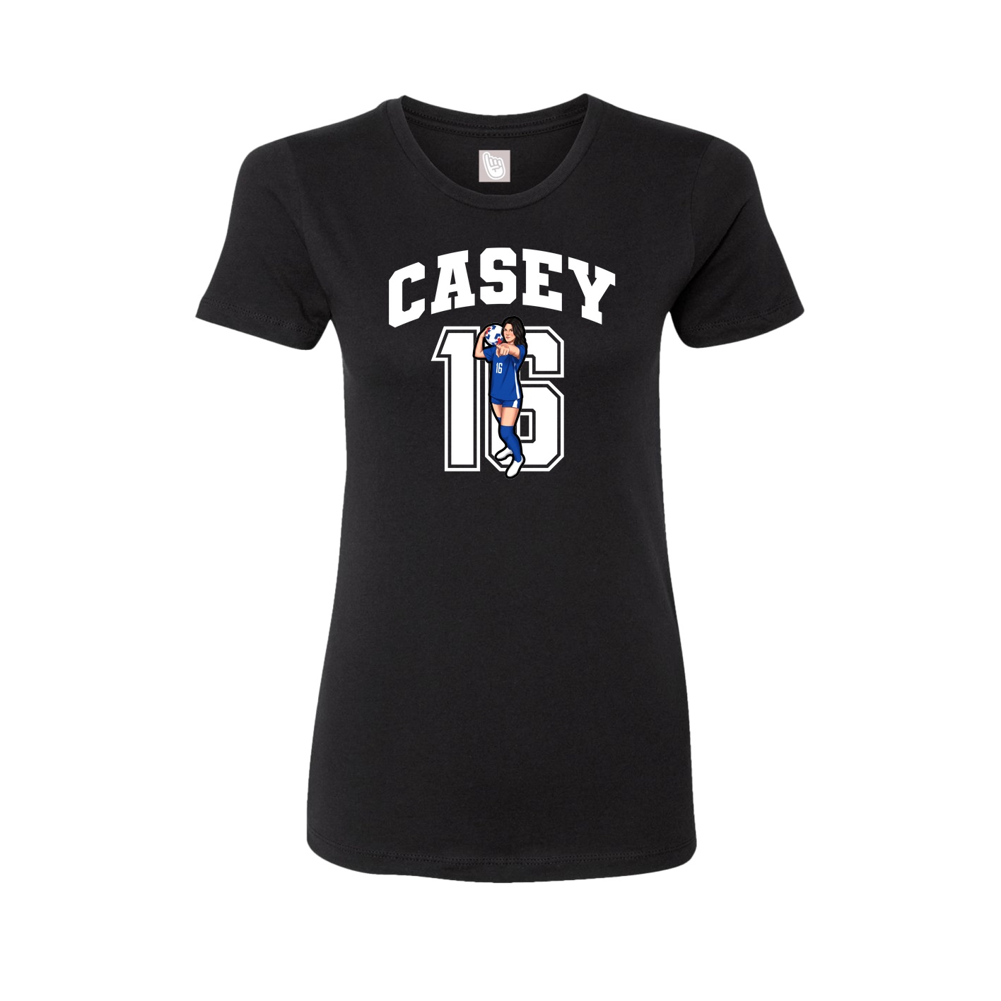 Fitted Women's Tee — Number in Black