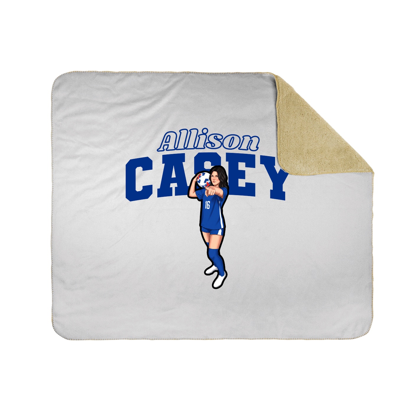 Throw Blanket — Name Arch in White