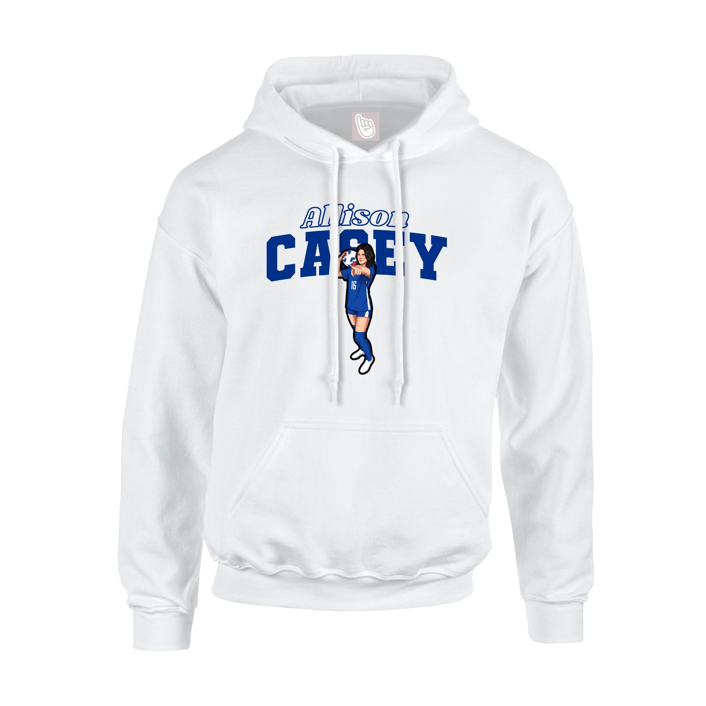 Youth Hoodie — Name Arch in White