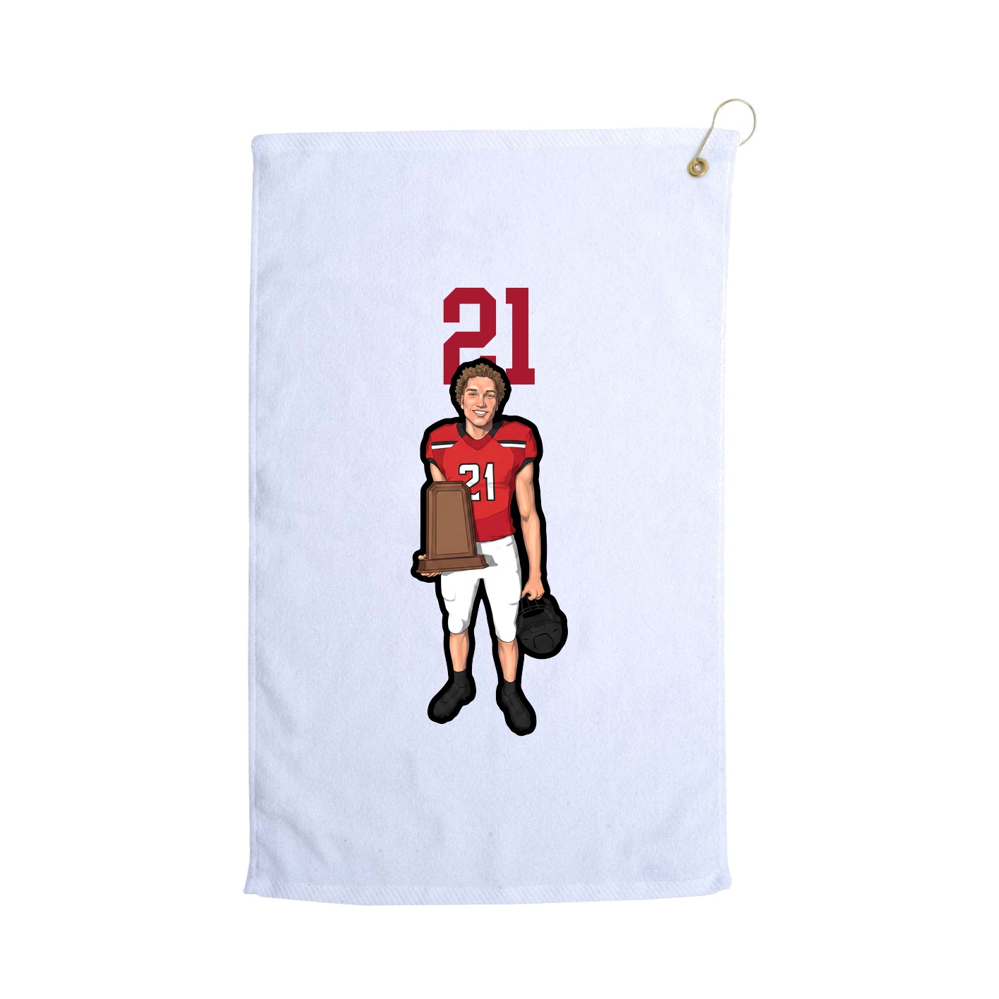 Golf Towel — Number Top in White