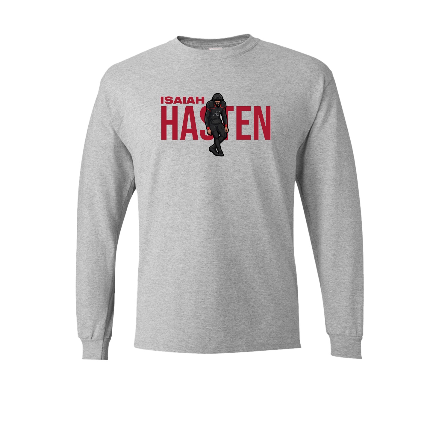 Long Sleeve Tee — Player Name in Grey