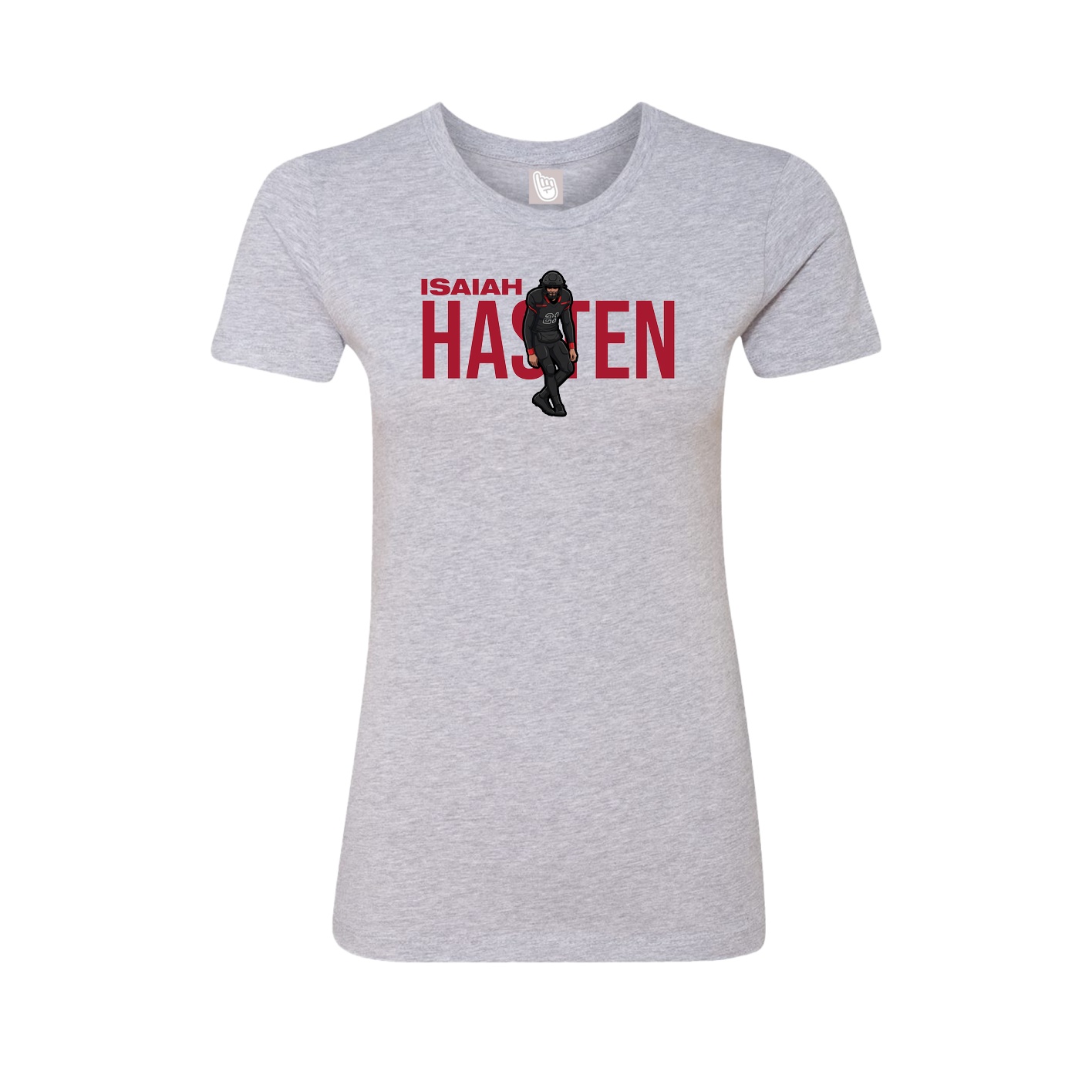 Fitted Women's Tee — Player Name in Grey