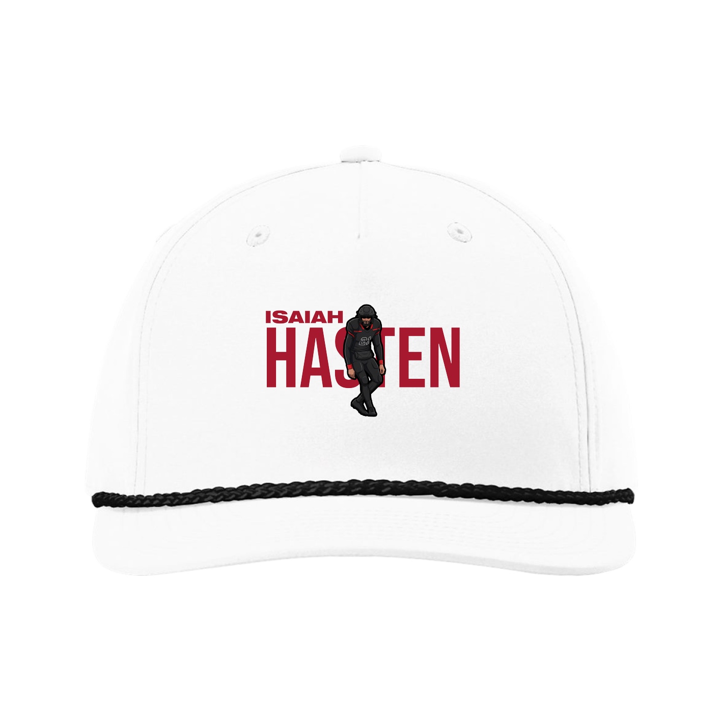 Five-Panel Classic Rope Cap — Player Name in White