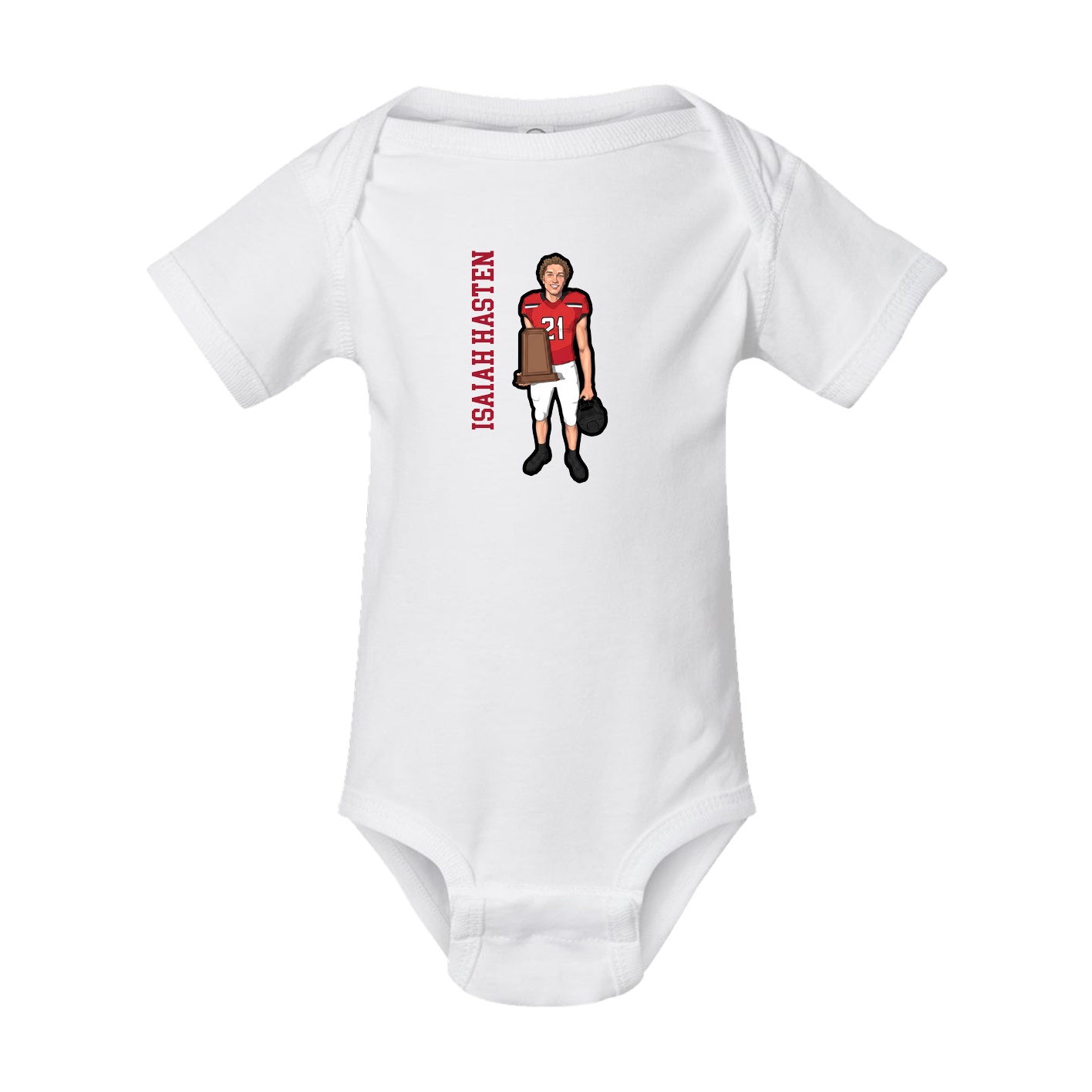 Baby Onesie — Name Vertical in White