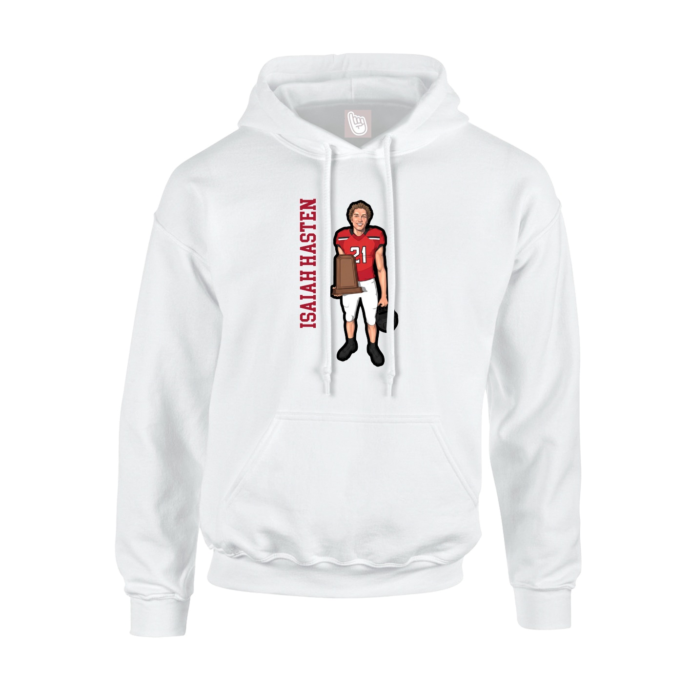 Hoodie — Name Vertical in White
