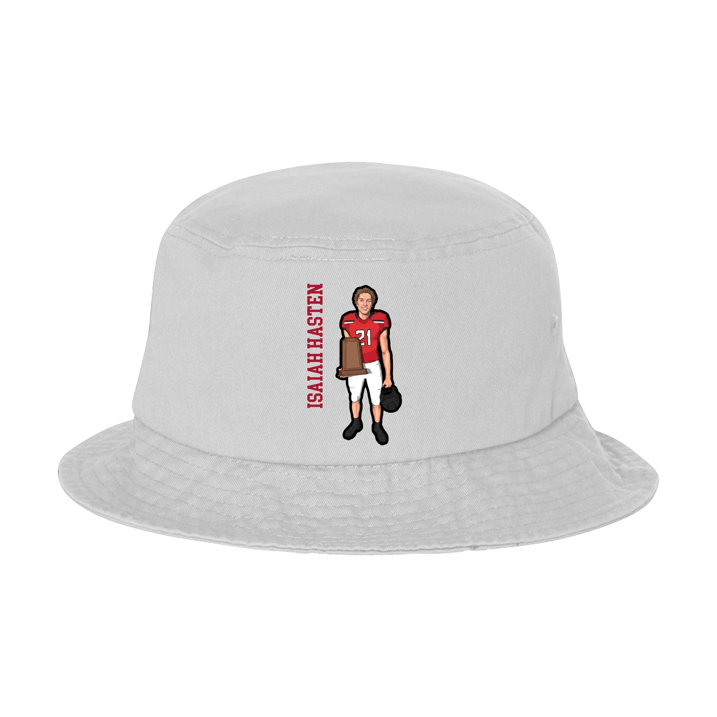 Bucket Cap — Name Vertical in White