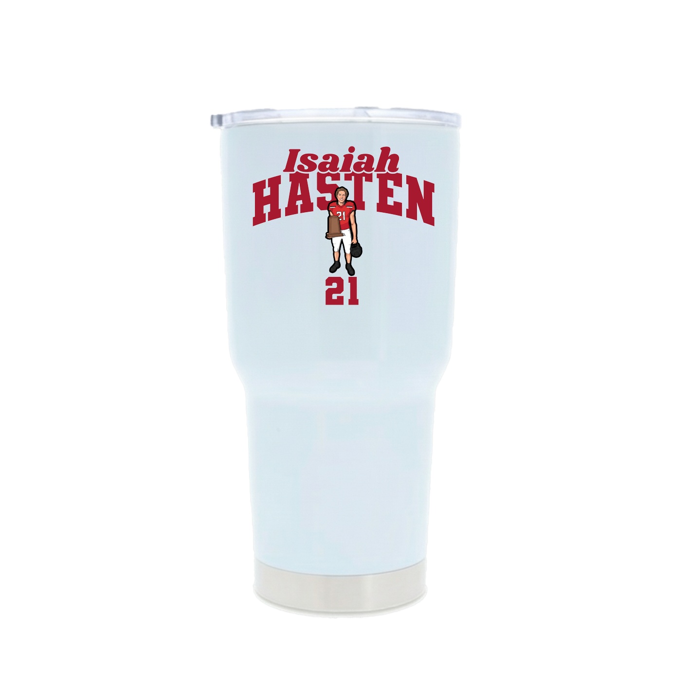 30oz Stainless Steel Tumbler — Signature Arch in White