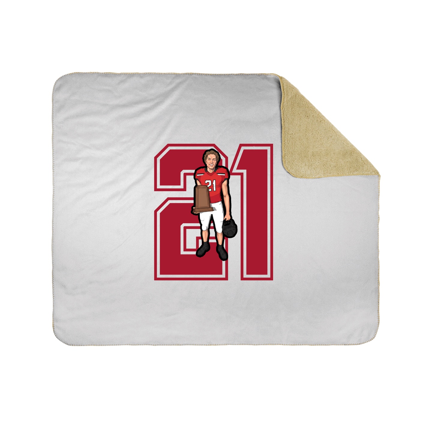 Throw Blanket — Number in White