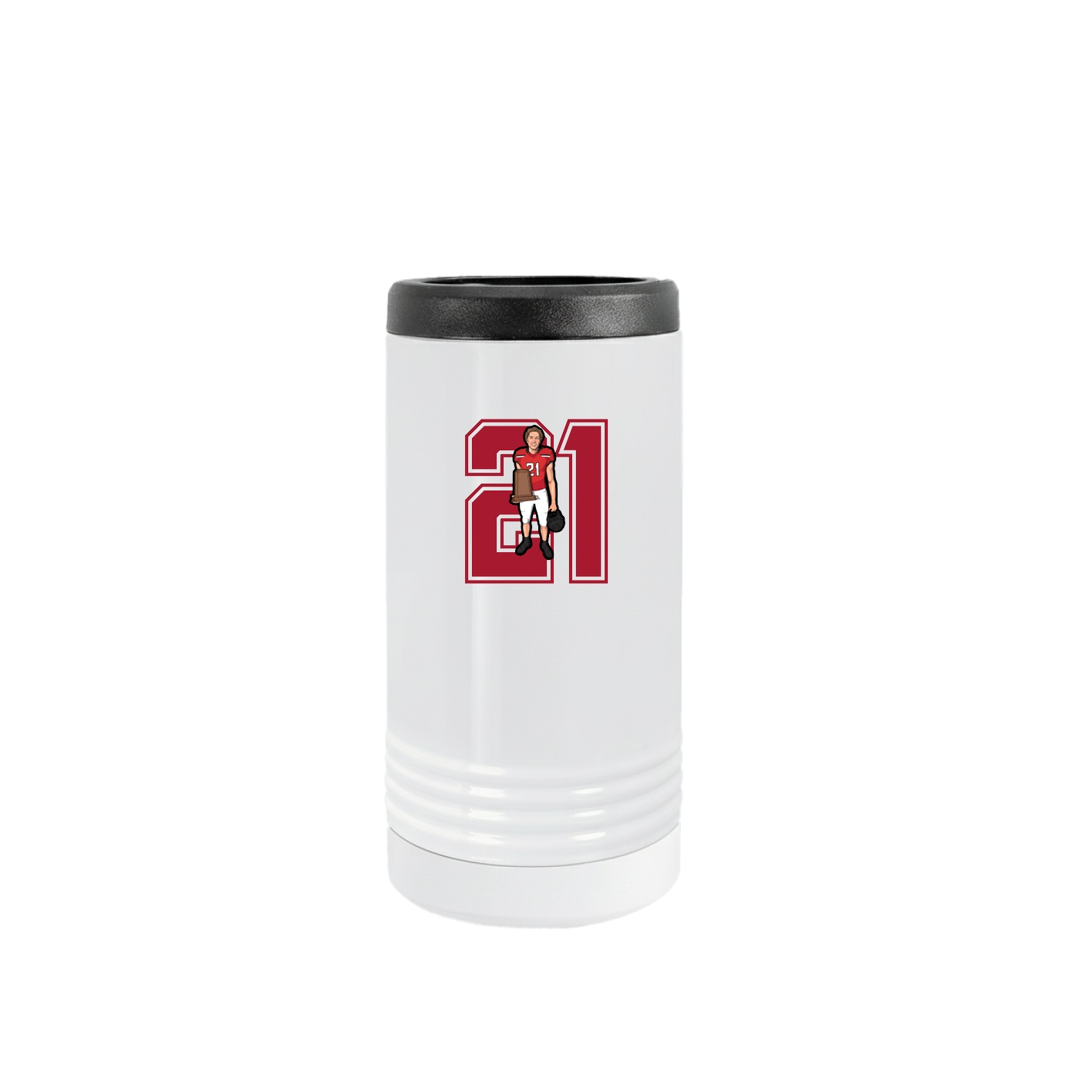 Slim Beverage Holder — Number in White