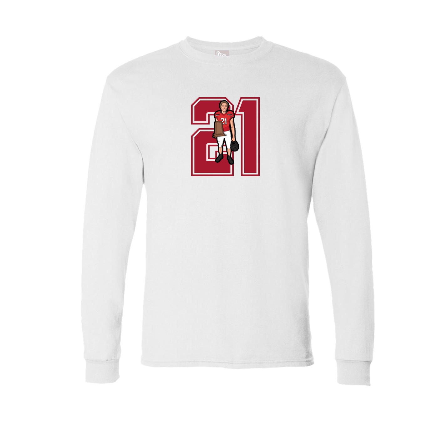 Long Sleeve Tee — Number in White