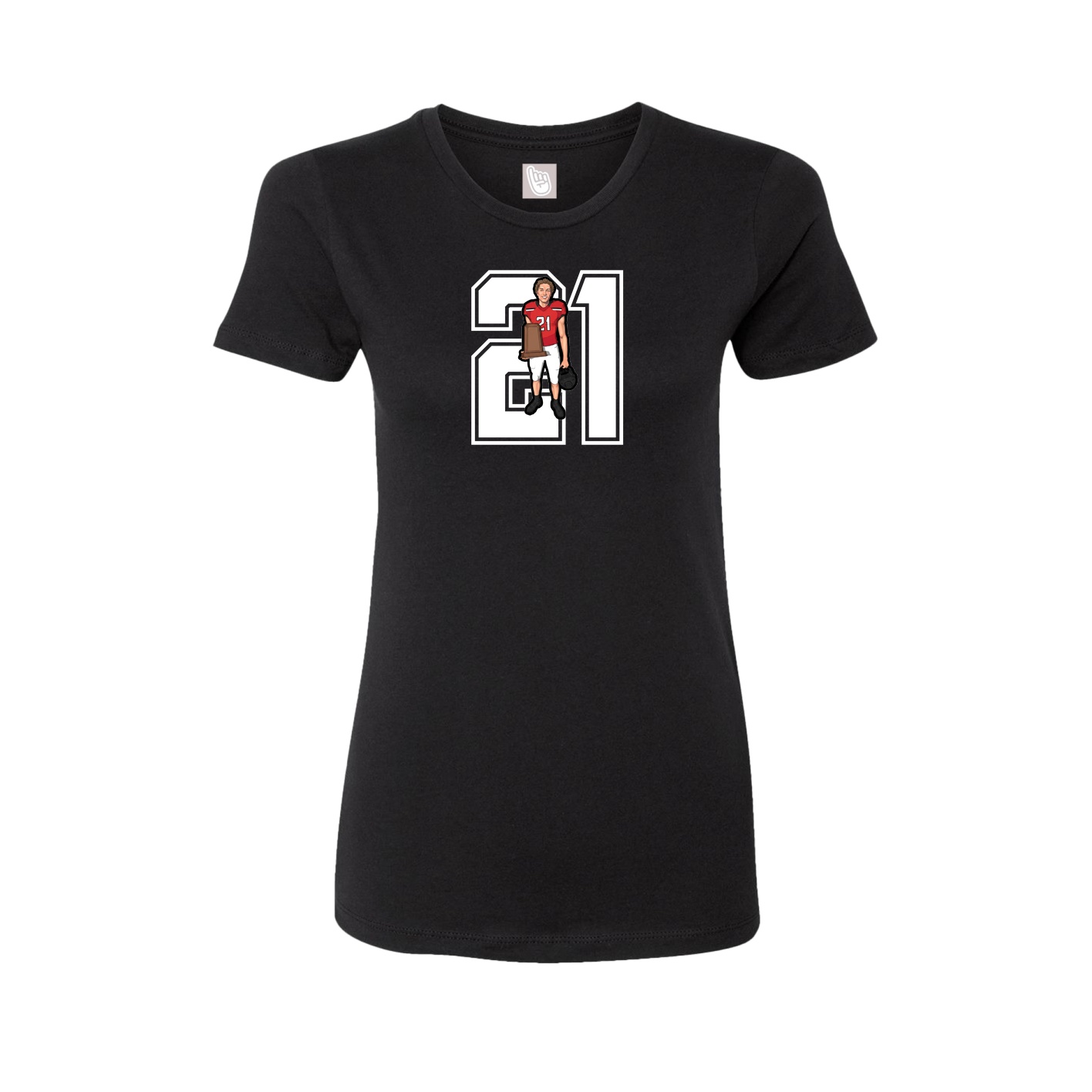 Womens Tee — Number in Black