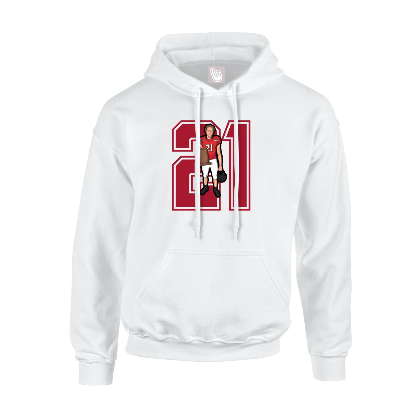 Hoodie — Number in White