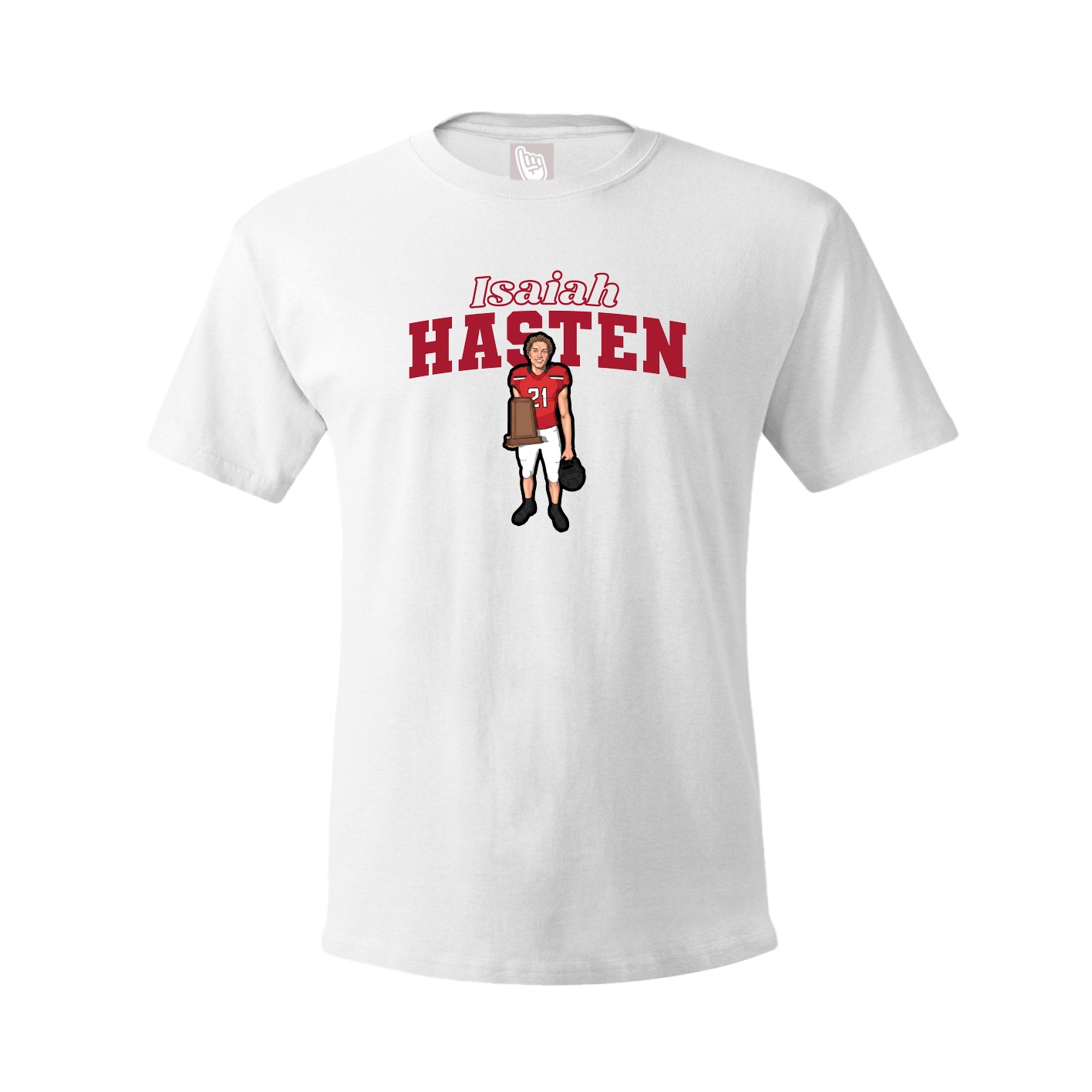 Youth Tee — Name Arch in White