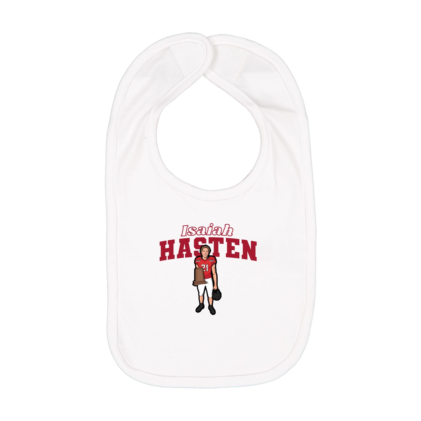 Infant Bib — Name Arch in White