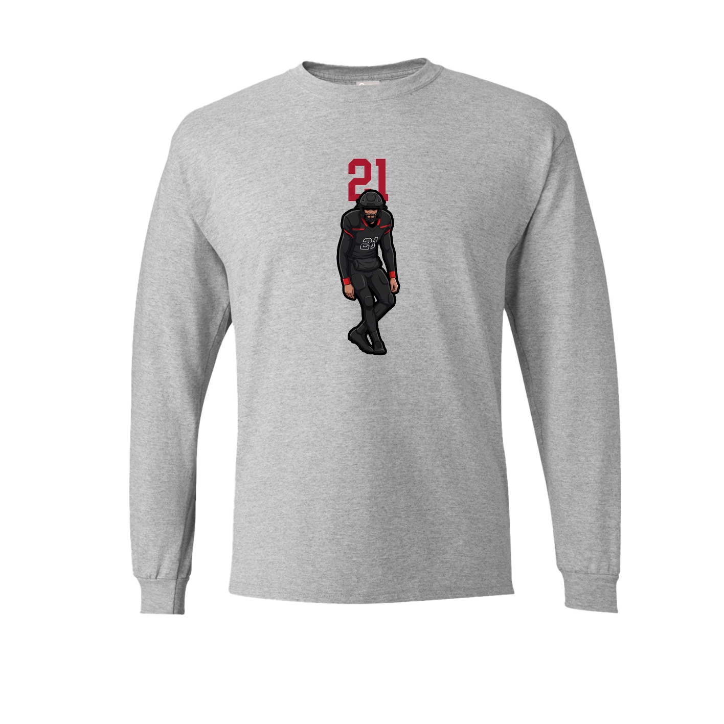 Long Sleeve Tee — Number Top in Grey