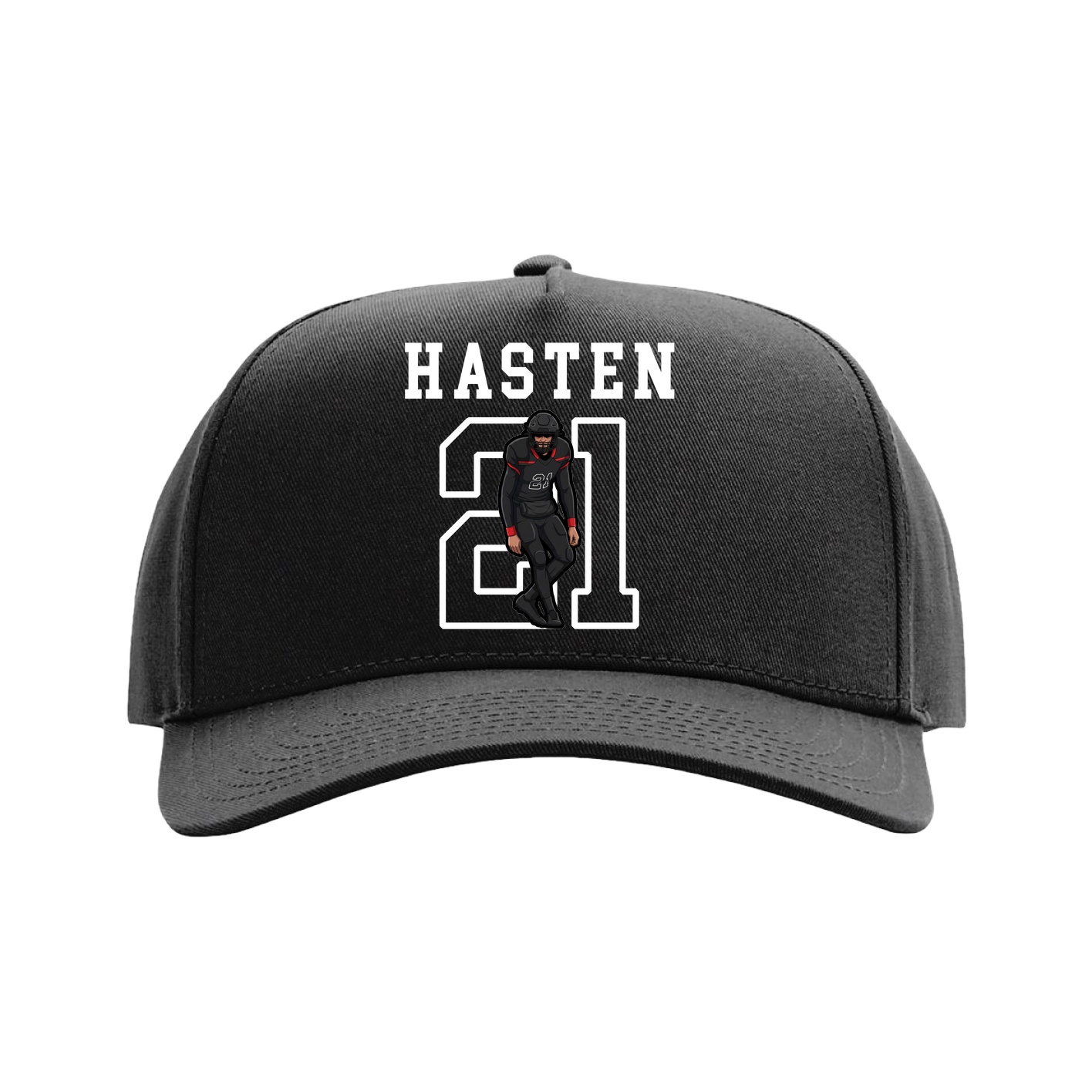 Full Fabric Five-Panel Champ Cap — Shirsey in Black