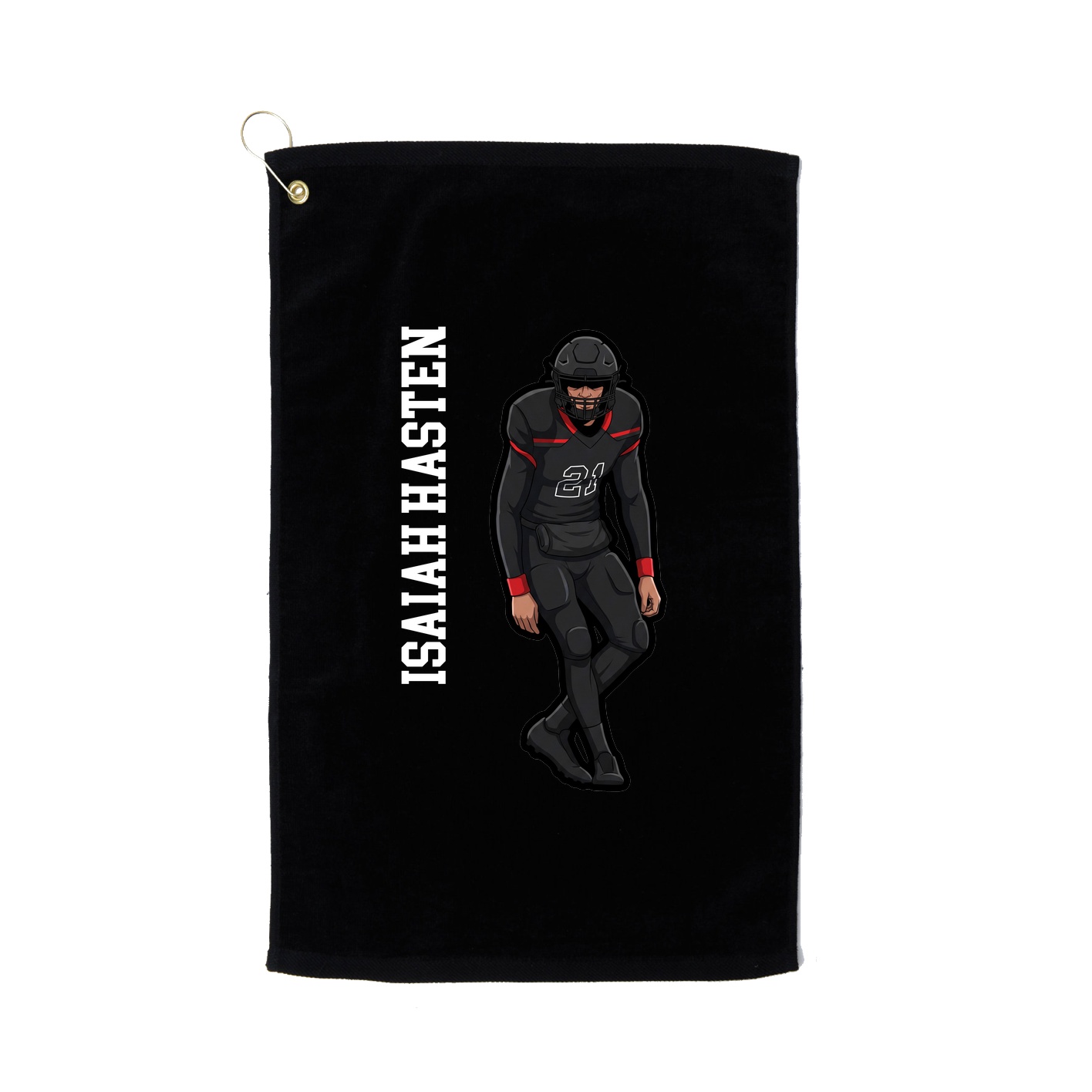 Golf Towel — Name Vertical in Black