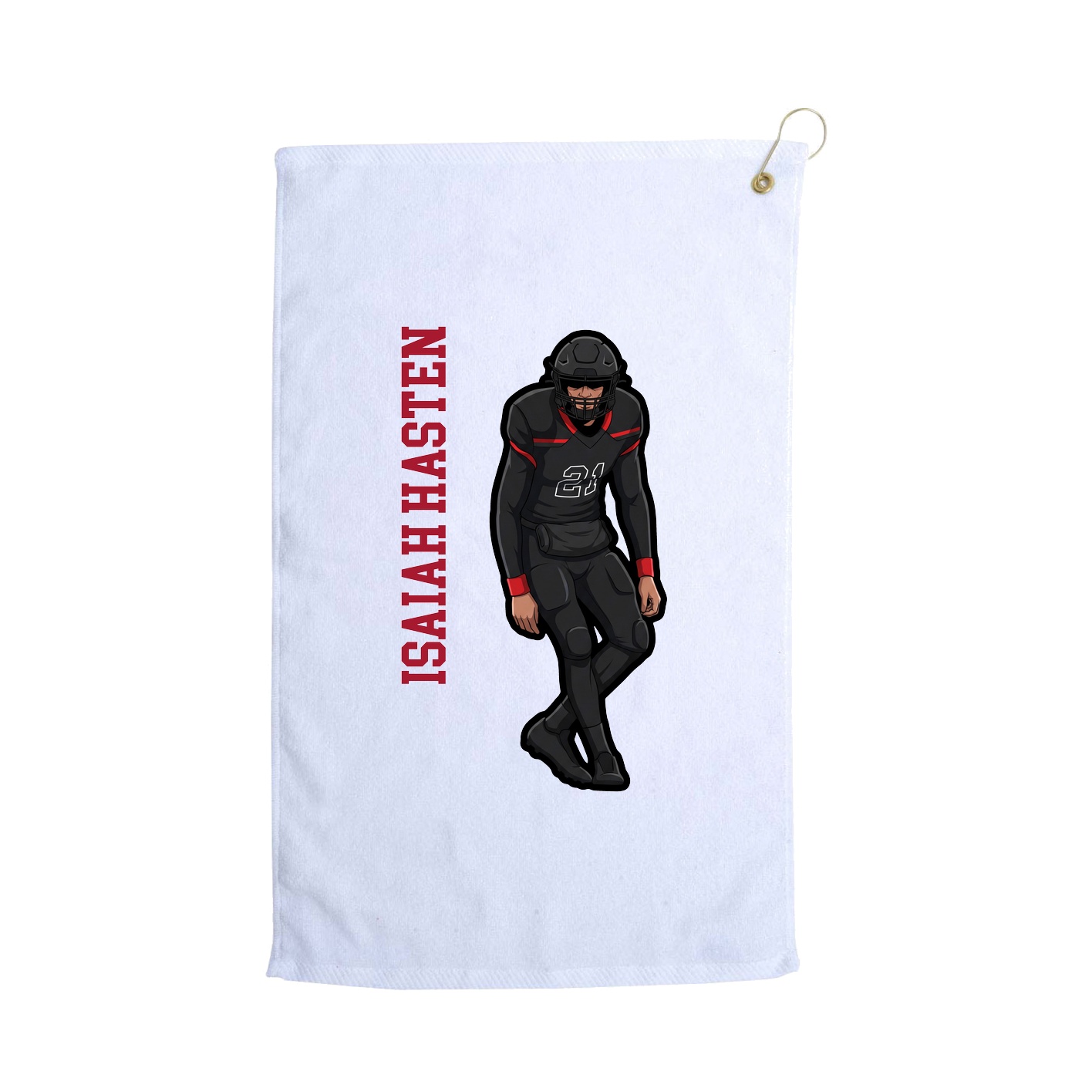 Golf Towel — Name Vertical in White