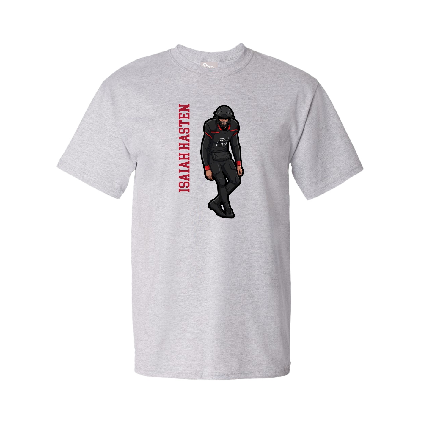 Youth Tee — Name Vertical in Grey