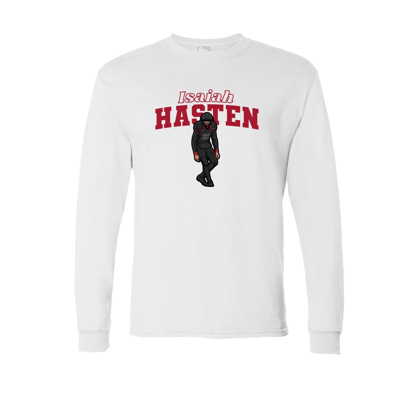 Long Sleeve Tee — Name Arch in White
