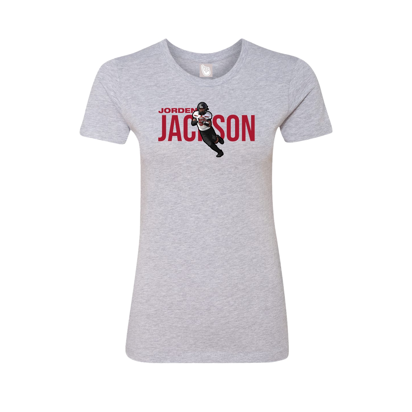 Fitted Women's Tee — Player Name in Grey