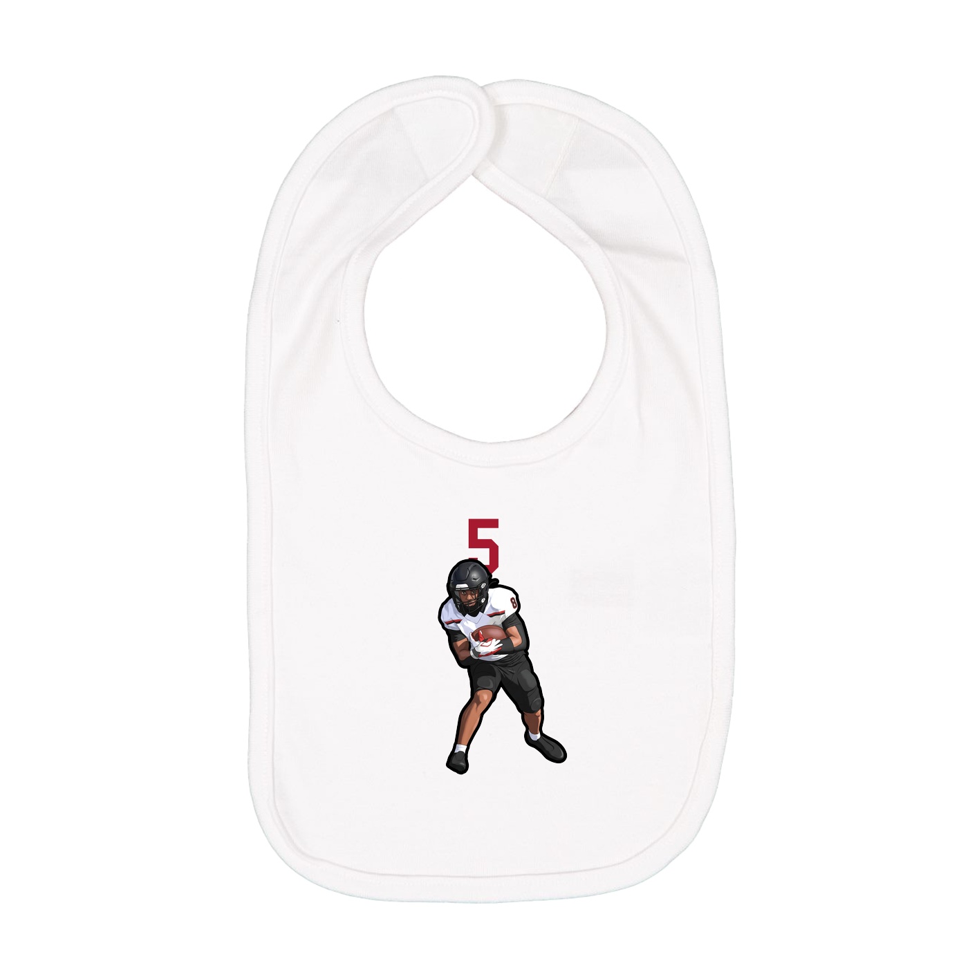 Infant Bib — Number Top in White