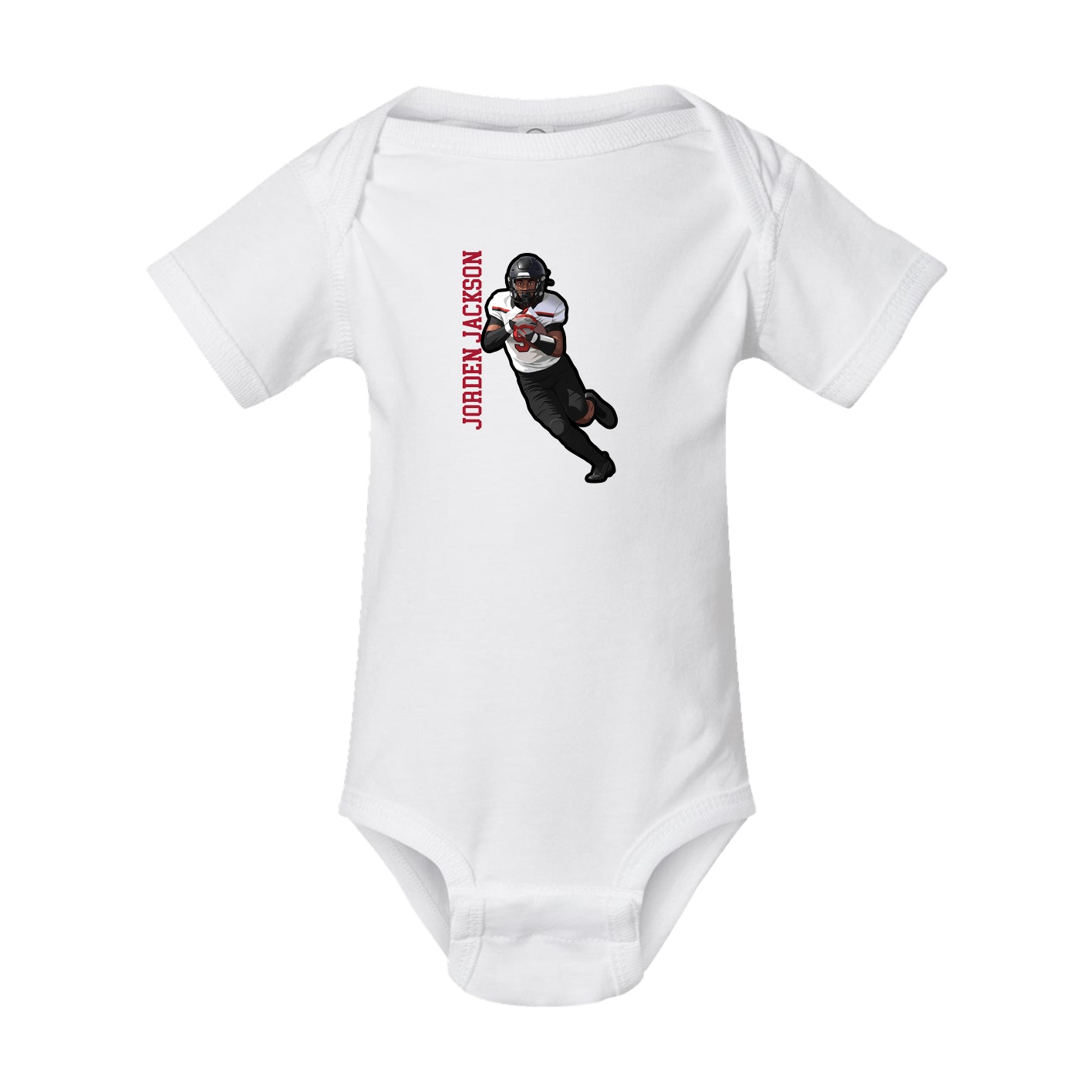 Baby Onesie — Name Vertical in White