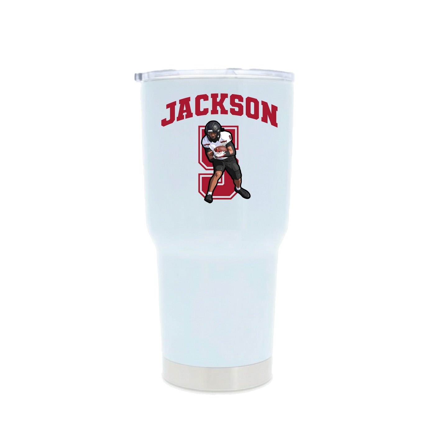 30oz Stainless Steel Tumbler — Number in White