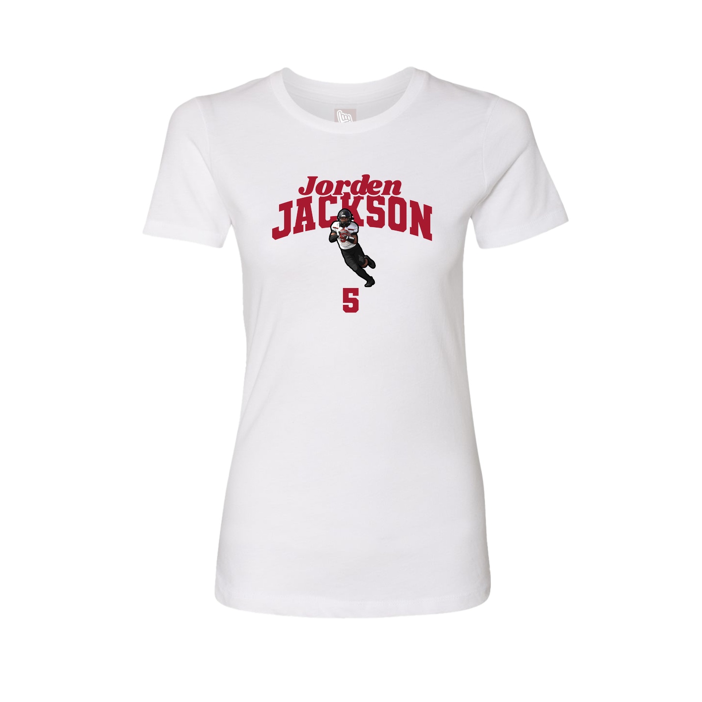 Fitted Women's Tee — Signature Arch in White