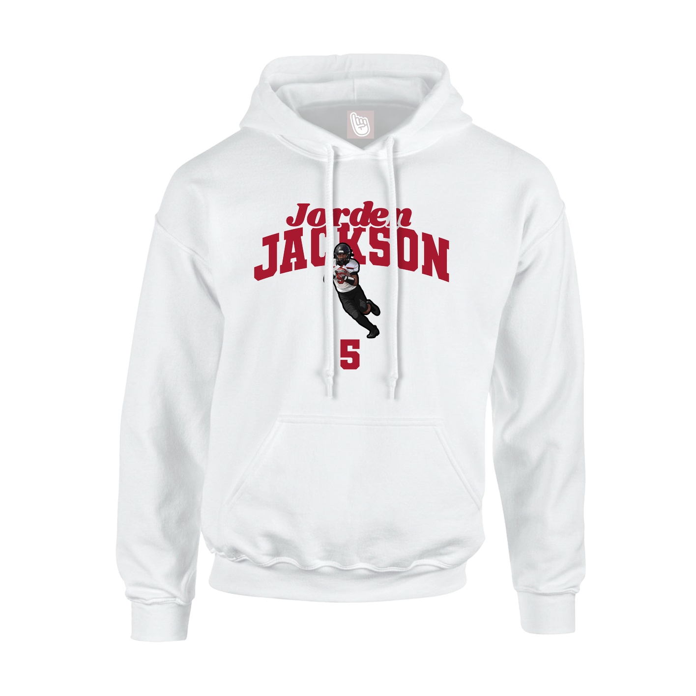 Youth Hoodie — Signature Arch in White