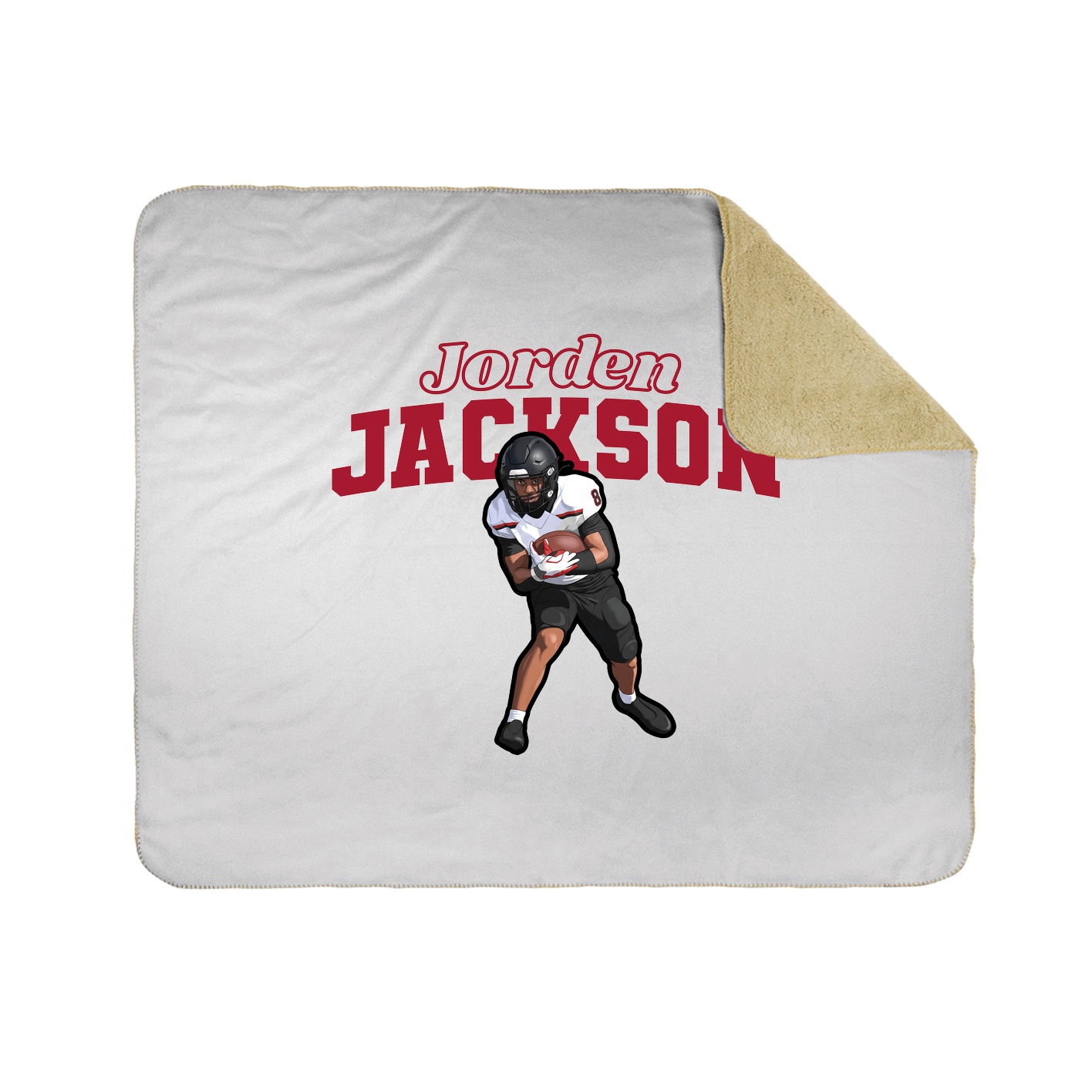 Throw Blanket — Name Arch in White