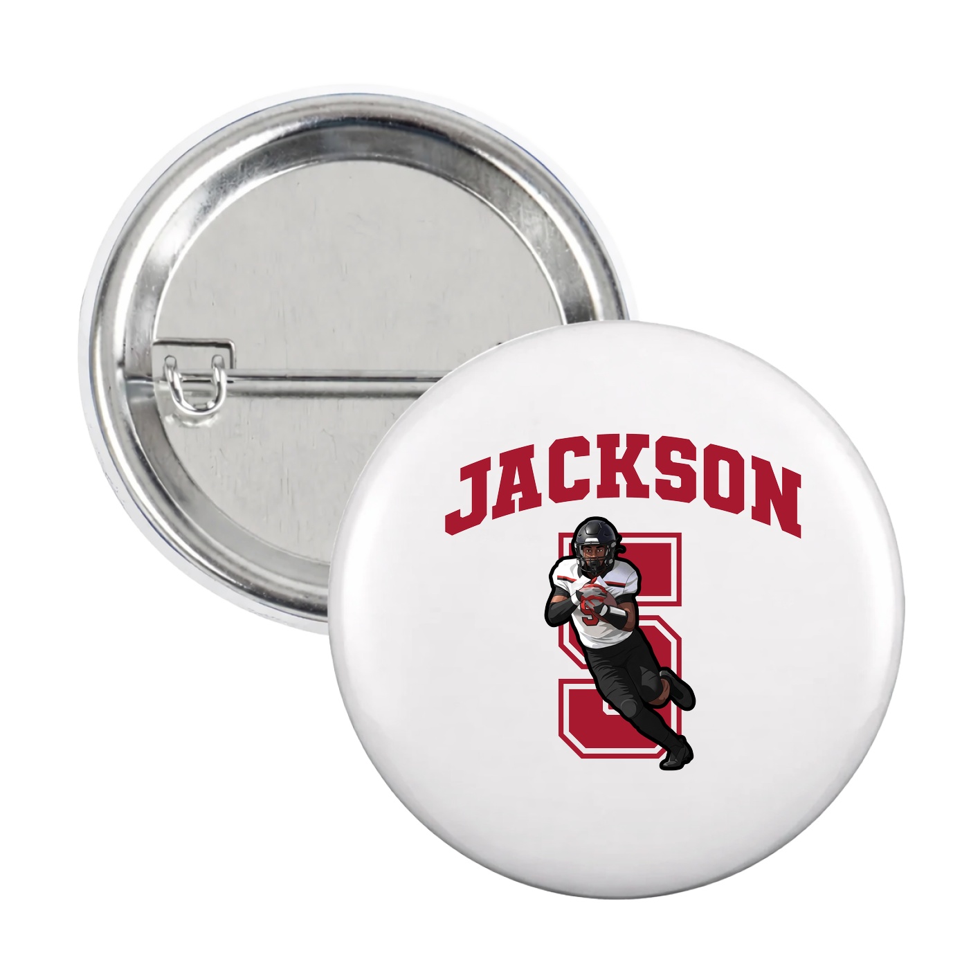 Game Day Button — Number in White