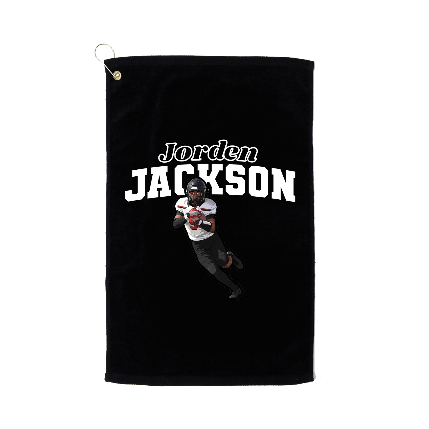 Golf Towel — Name Arch in Black