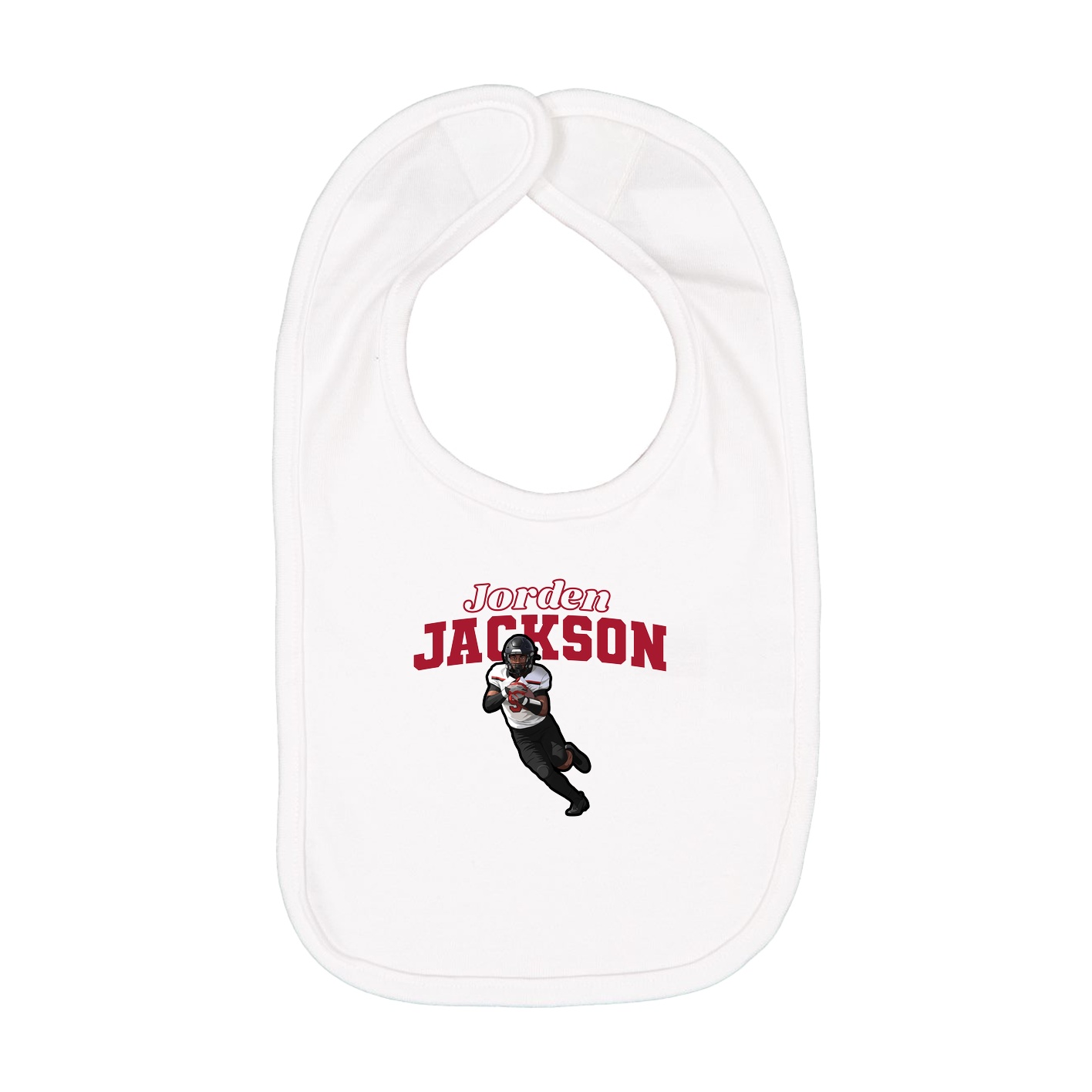 Infant Bib — Name Arch in White