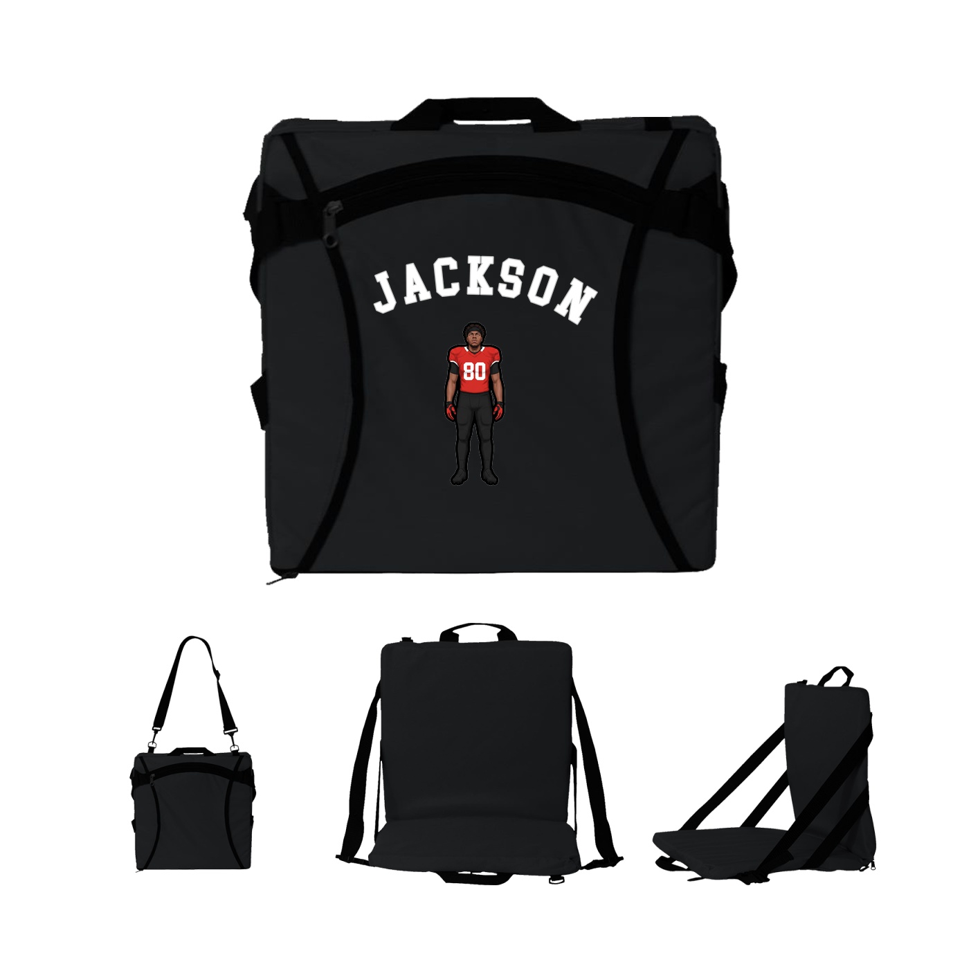 Folding Stadium Seat — Shirsey Arch in Black