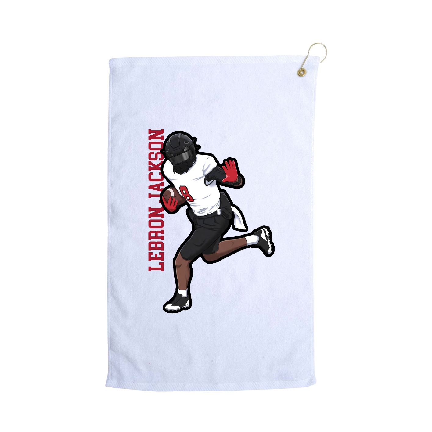 Golf Towel — Name Vertical in White