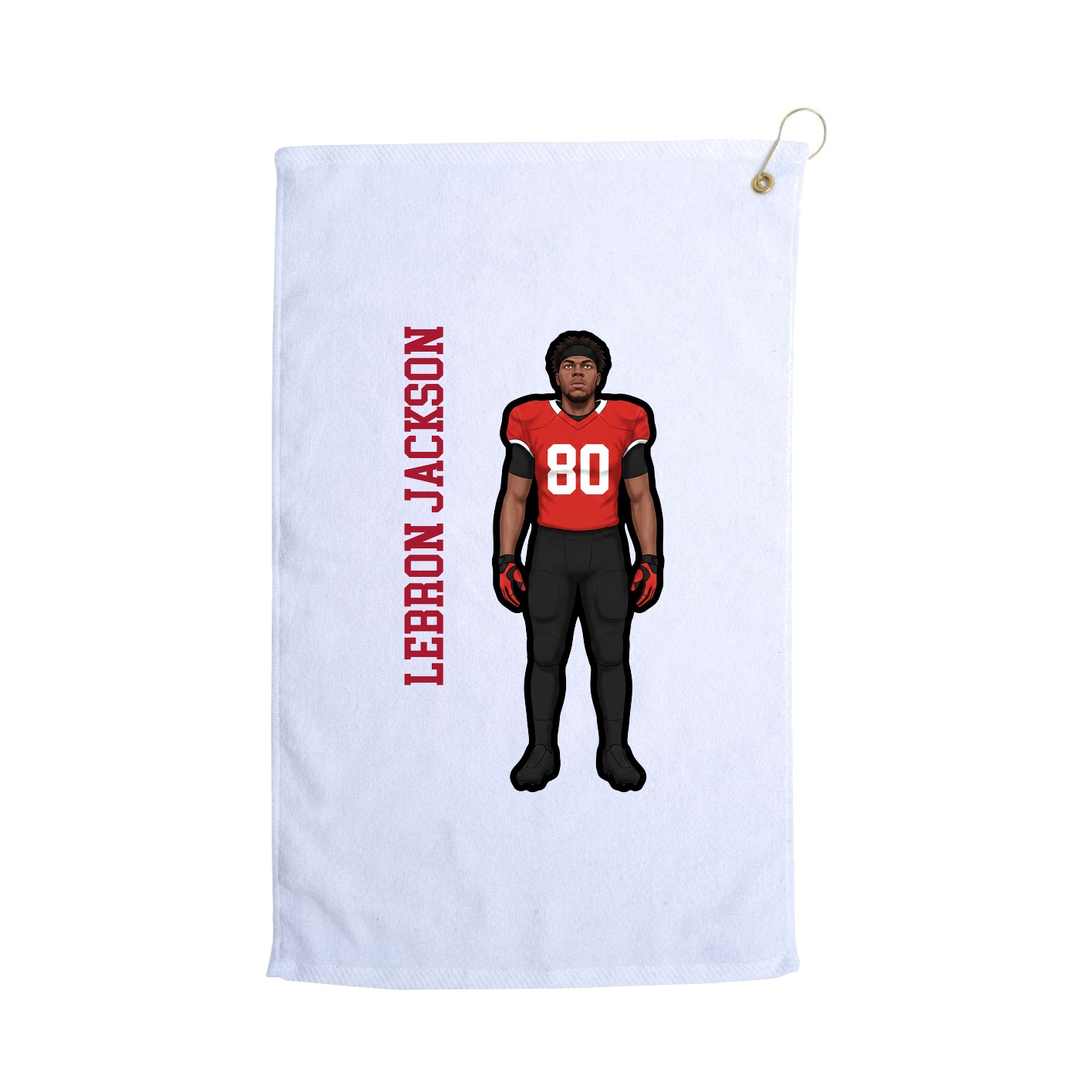 Golf Towel — Name Vertical in White