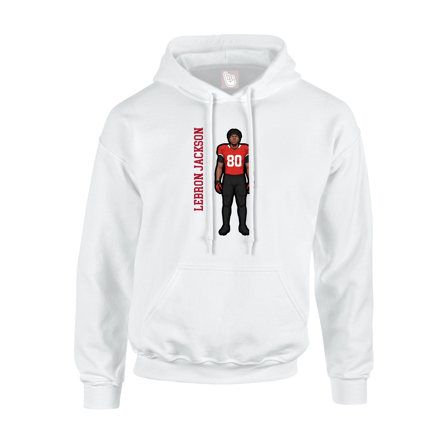 Youth Hoodie — Name Vertical in White