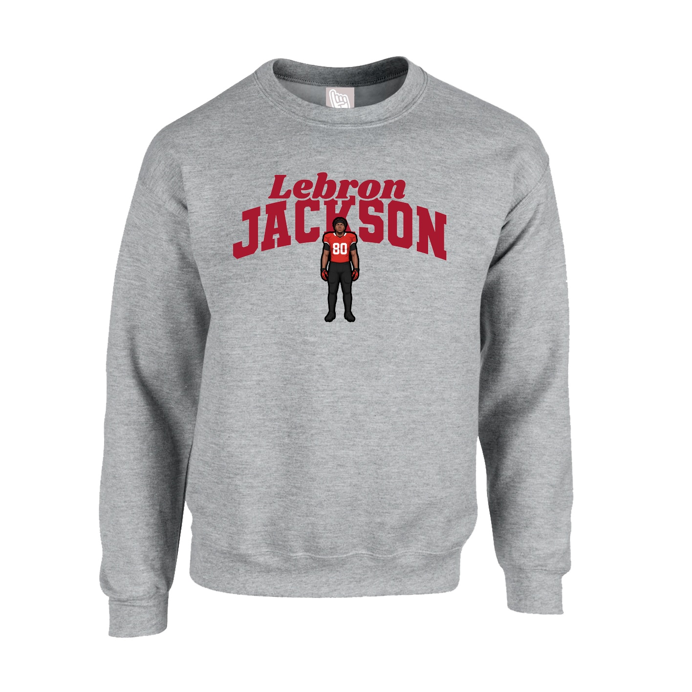 Fleece Crew — Signature Arch in Grey