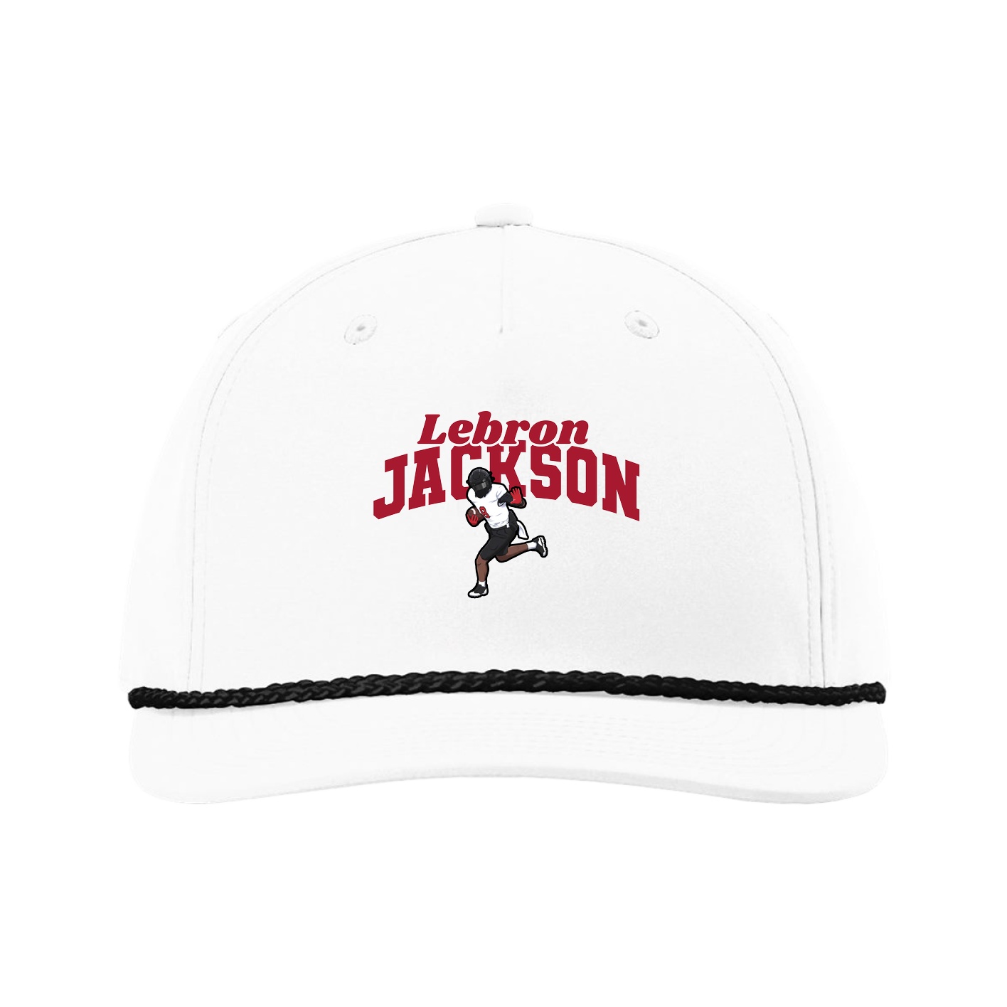 Five-Panel Classic Rope Cap — Signature Arch in White