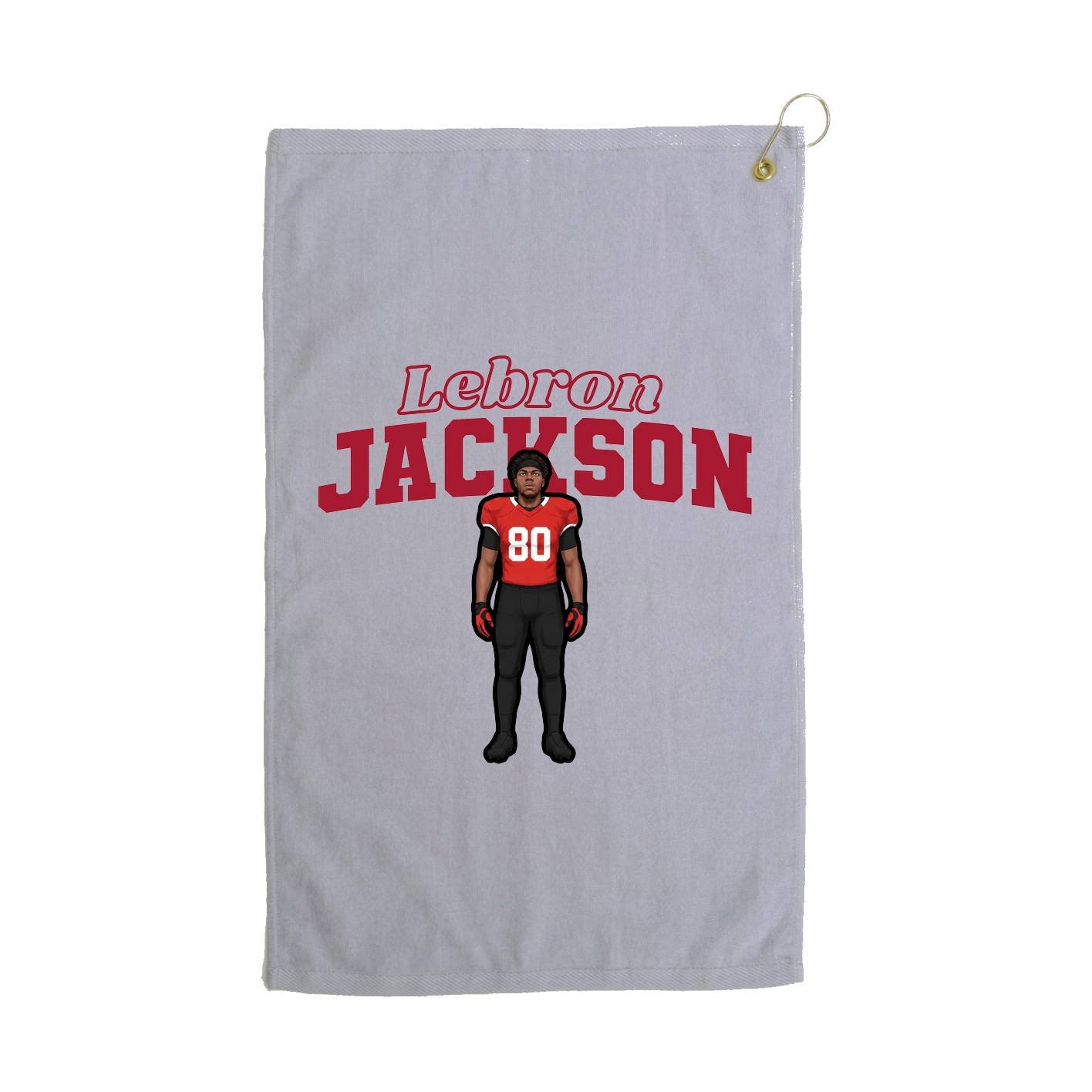 Golf Towel — Name Arch in Grey