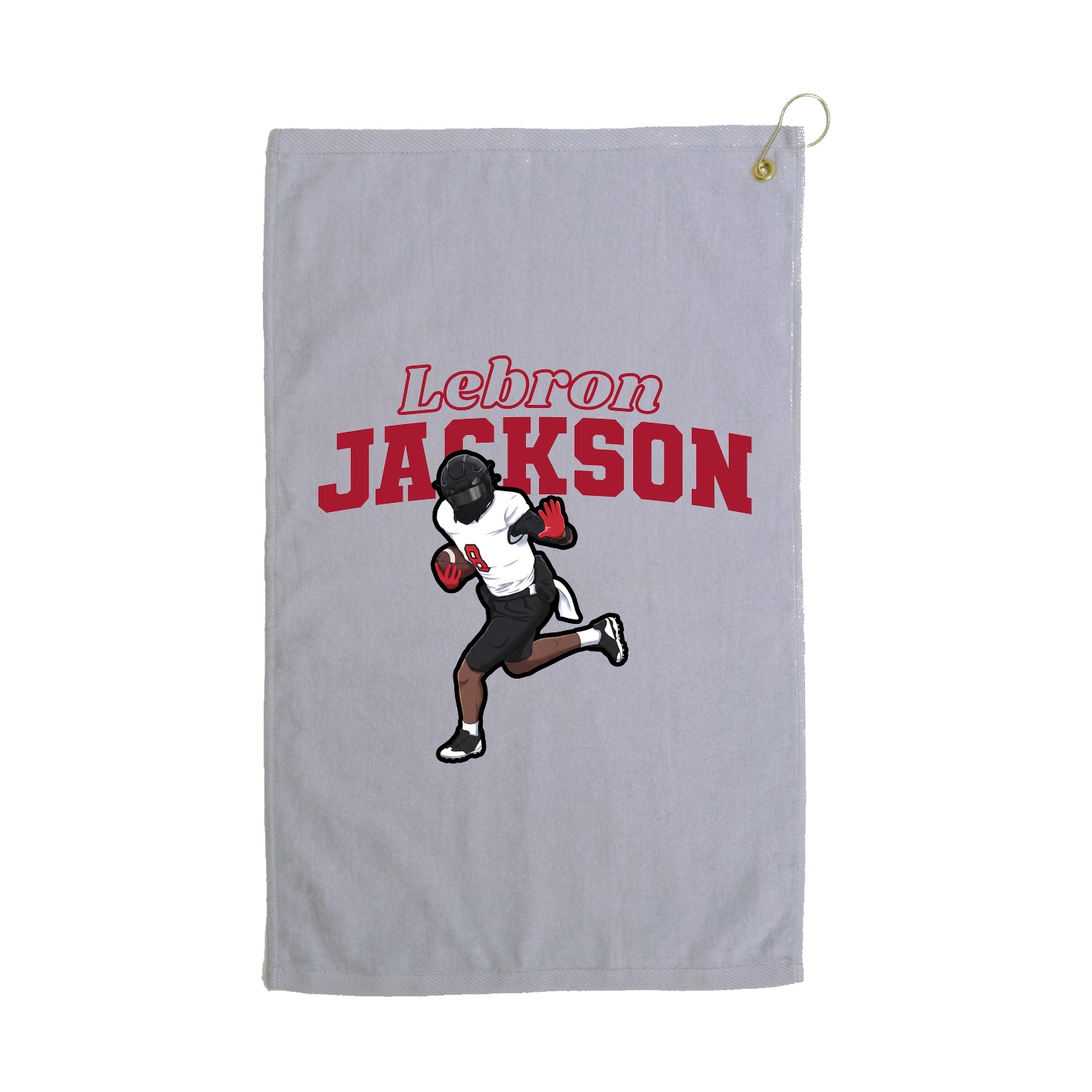 Golf Towel — Name Arch in Grey
