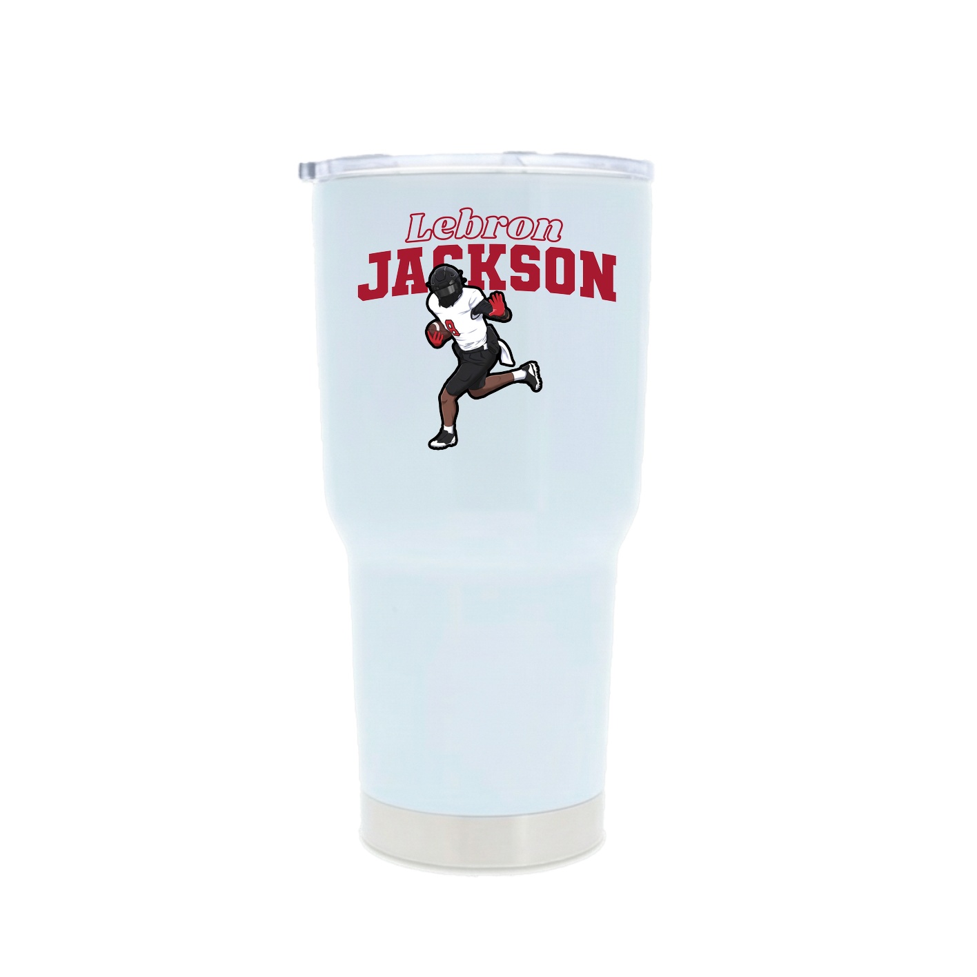 30oz Stainless Steel Tumbler — Name Arch in White