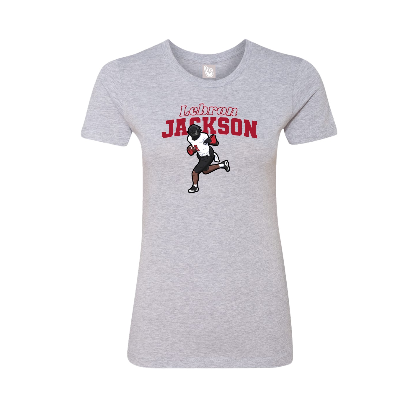 Fitted Women's Tee — Name Arch in Grey